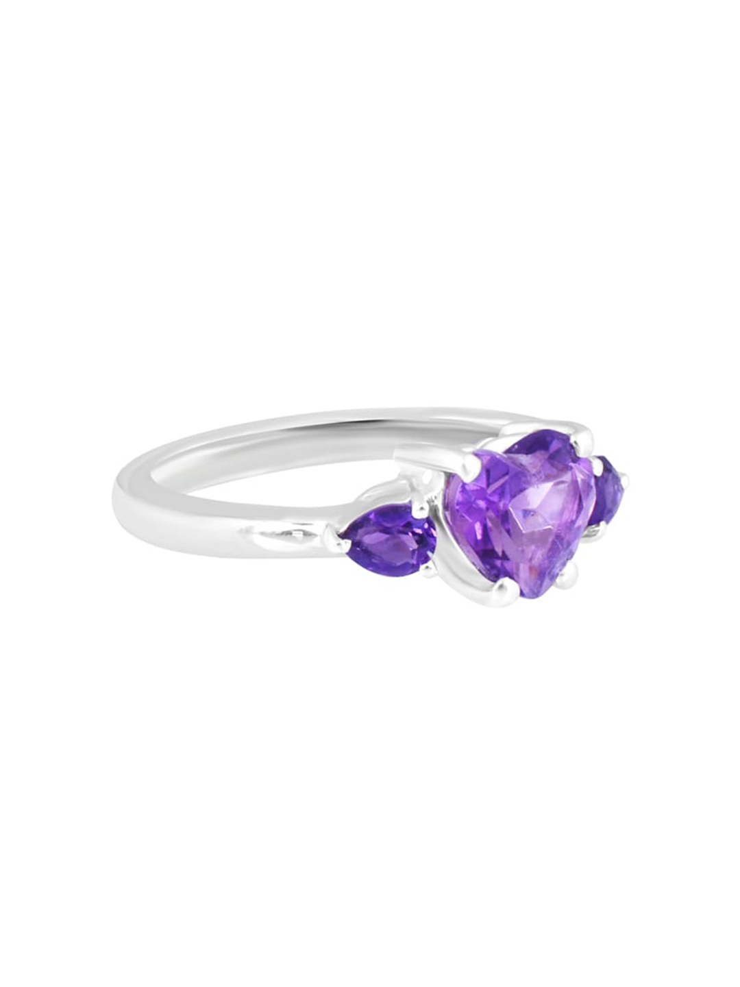 

HIFLYER JEWELS 925 Amethyst Studded Finger Ring, Purple