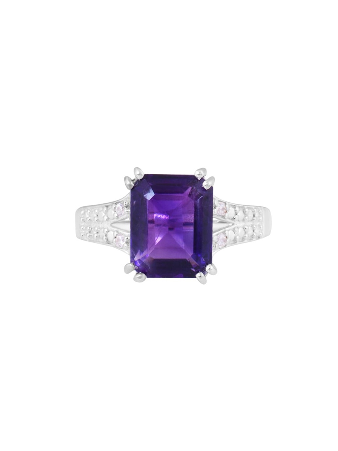 HIFLYER JEWELS Women Amethyst Studded Finger Ring, Purple