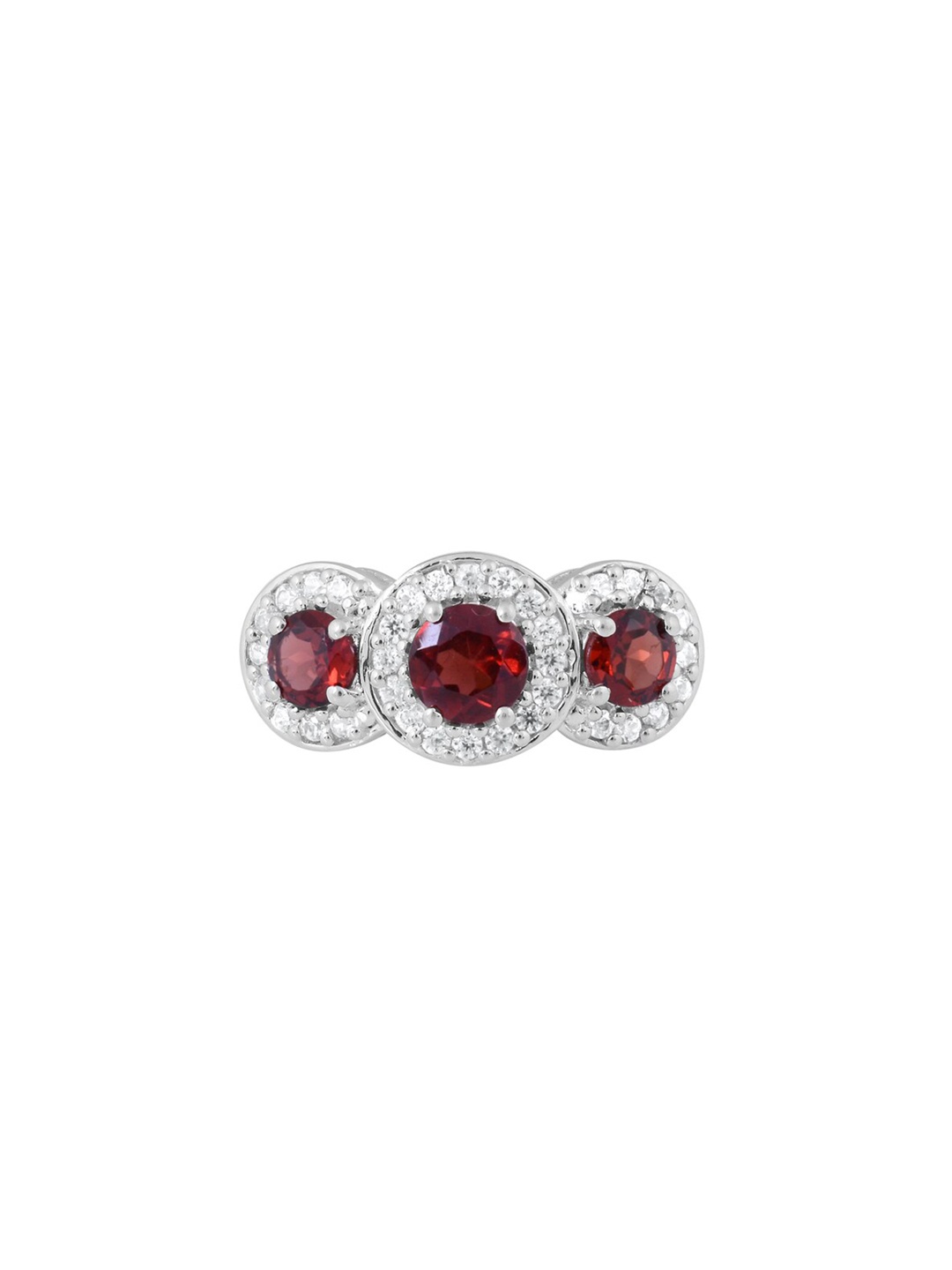

HIFLYER JEWELS 925 Garnet Studded Finger Ring, Red