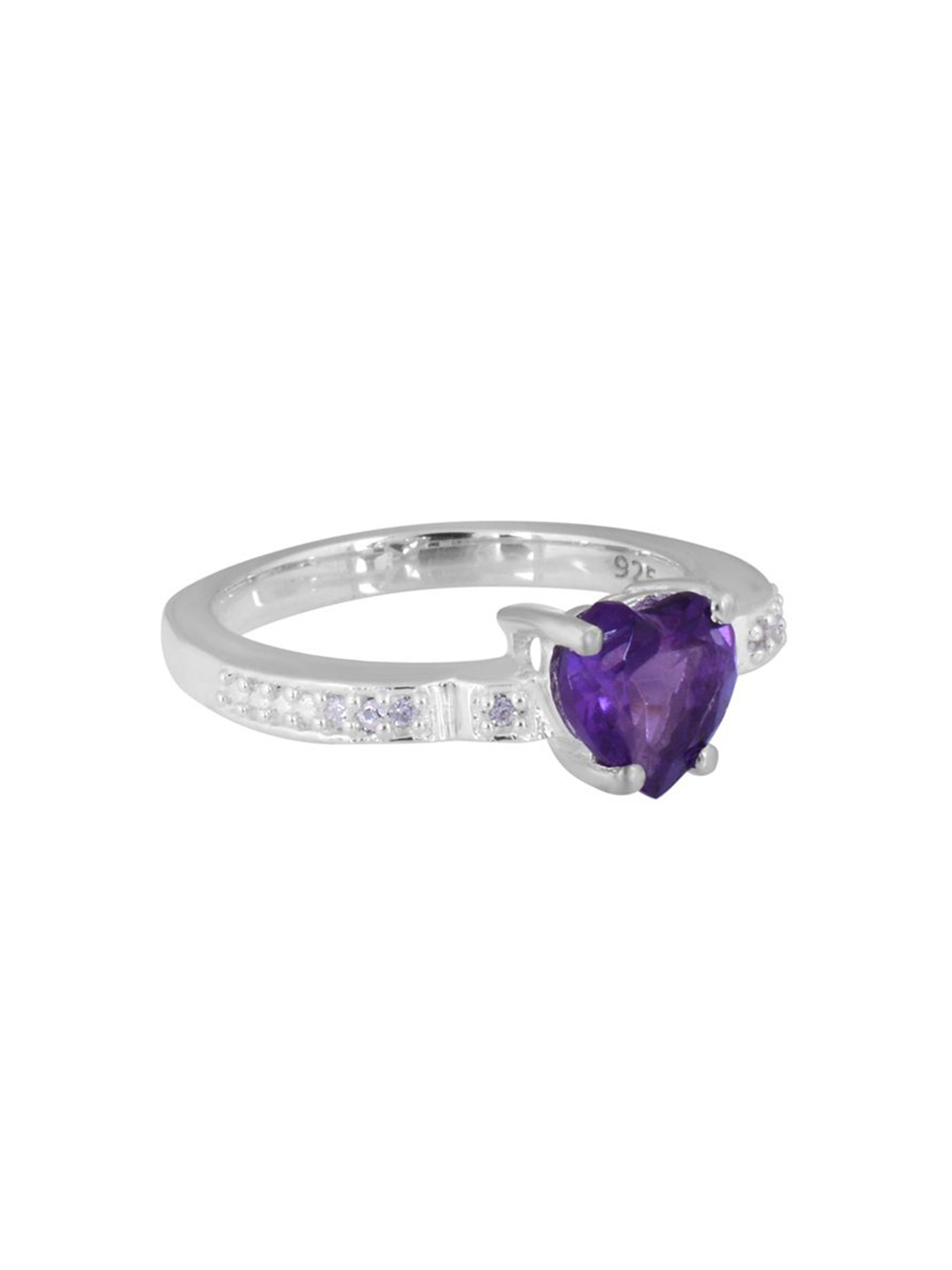 

HIFLYER JEWELS 925 Amethyst Studded Finger Ring, Purple