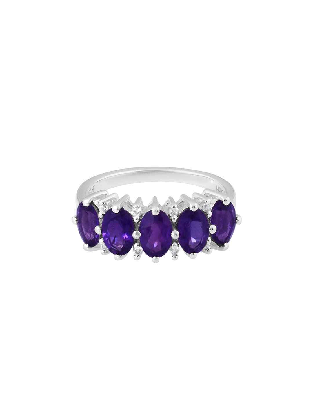 

HIFLYER JEWELS 925 Amethyst Studded Finger Ring, Purple