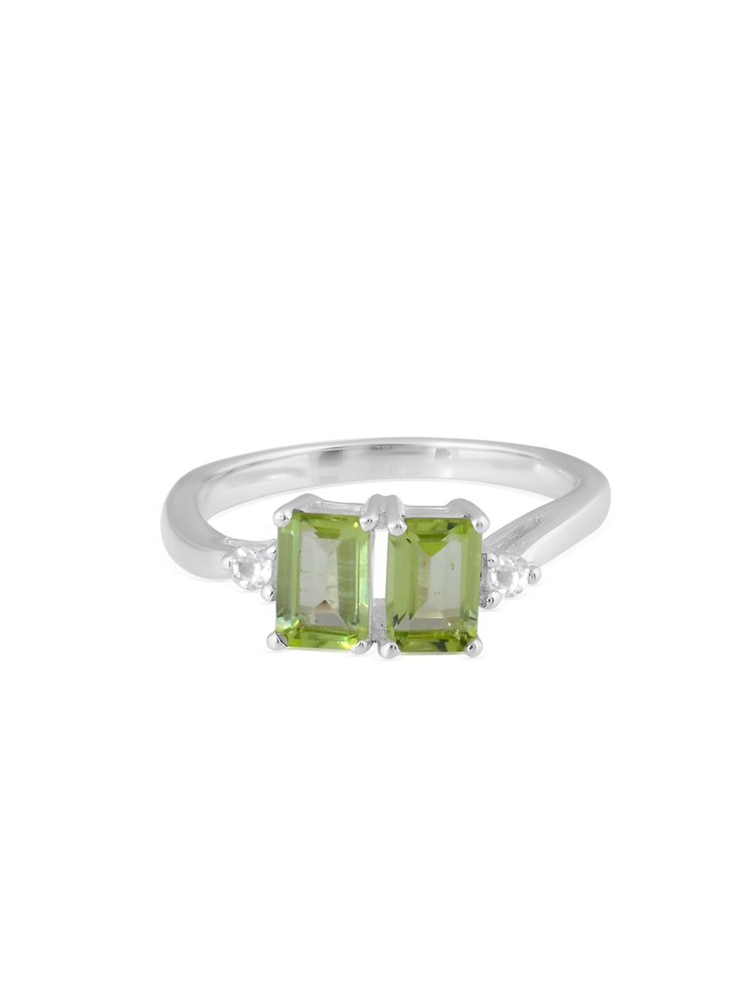 HIFLYER JEWELS 925 Sterling Silver Stone-Studded Finger Ring