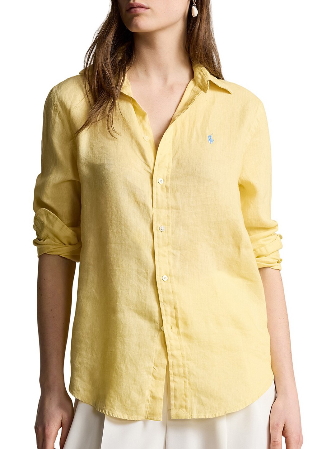 

Polo Ralph Lauren Cutaway Collar Linen Relaxed Fit Shirt, Yellow