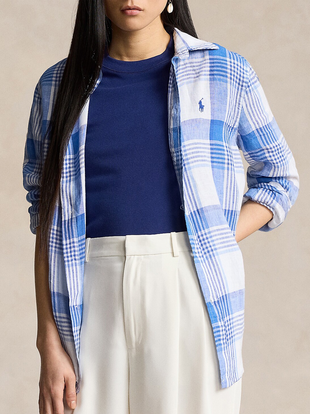 

Polo Ralph Lauren Checked Relaxed Fit Shirt, White