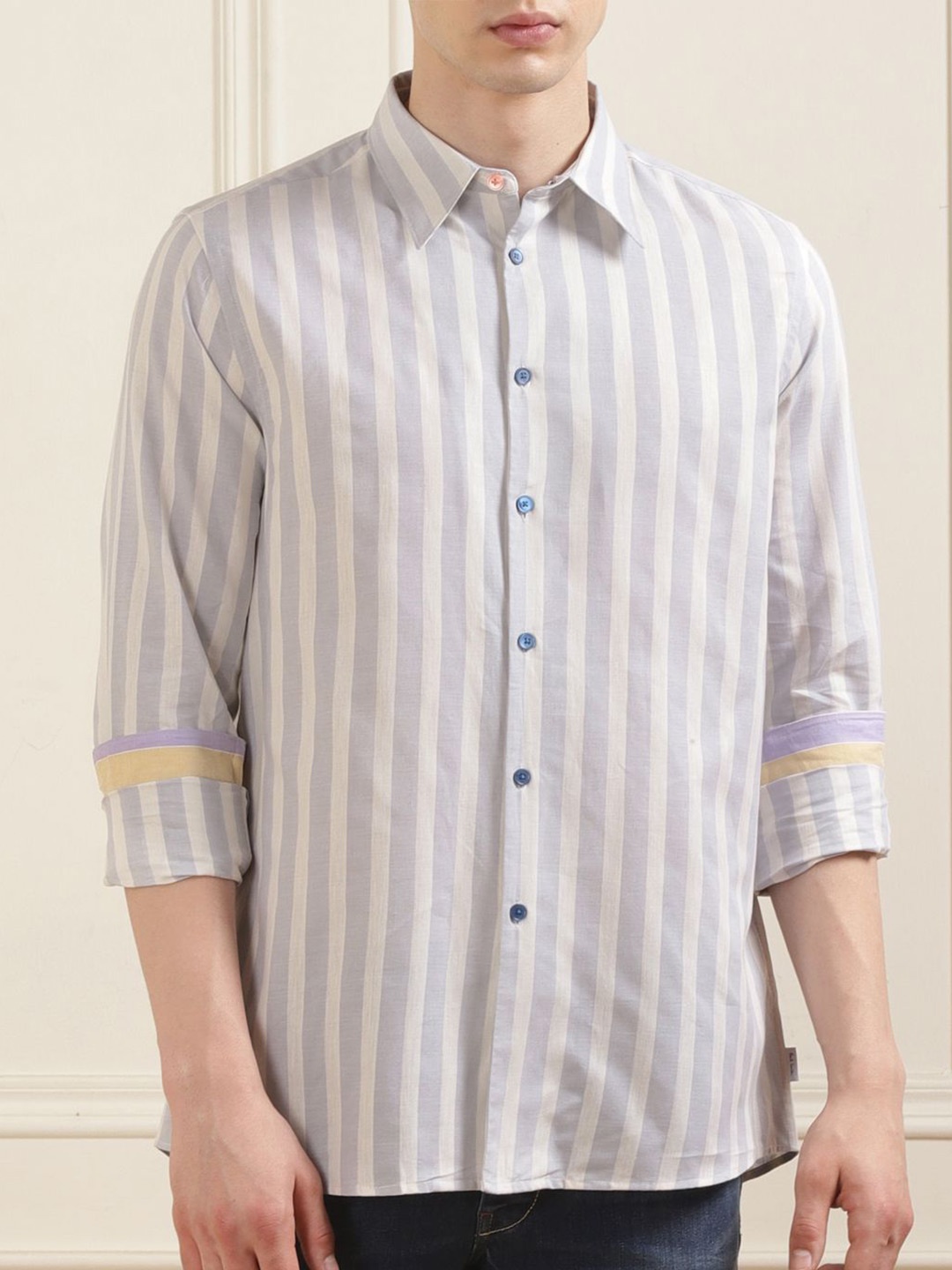 

PS By Paul Smith Vertical Stripes Cotton Casual Shirt, Blue