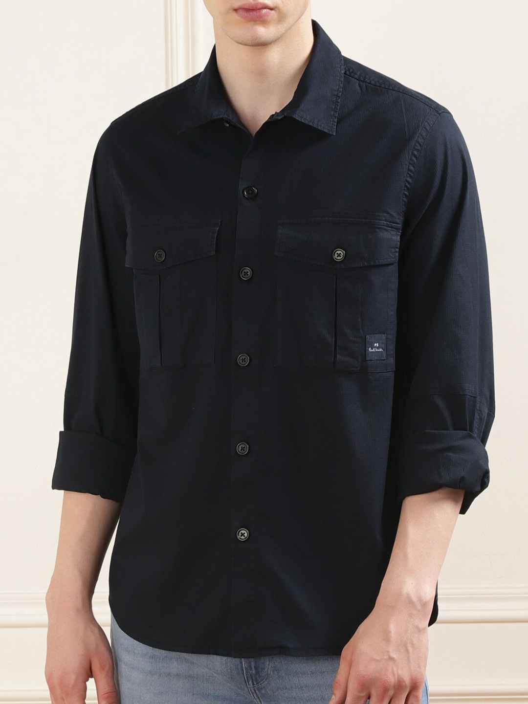 

PS By Paul Smith Opaque Cotton Casual Shirt, Navy blue