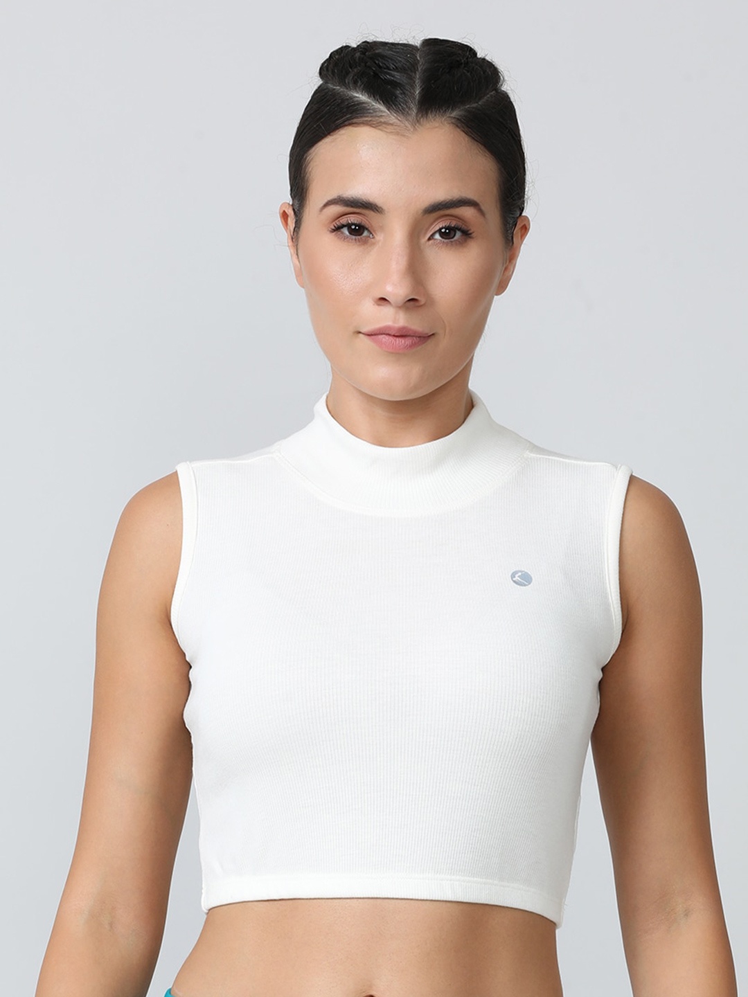 

Lovable Sport High Neck Fitted Crop Top, Off white