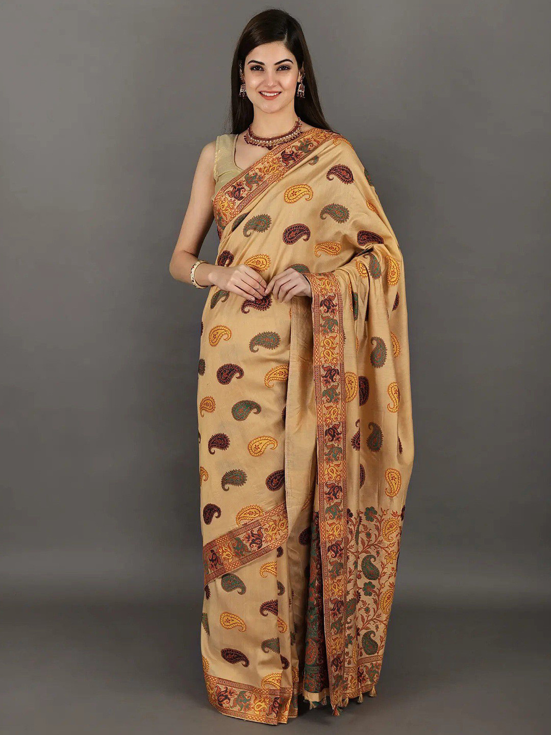 

Exotic India Woven Design Art Silk Saree, Yellow