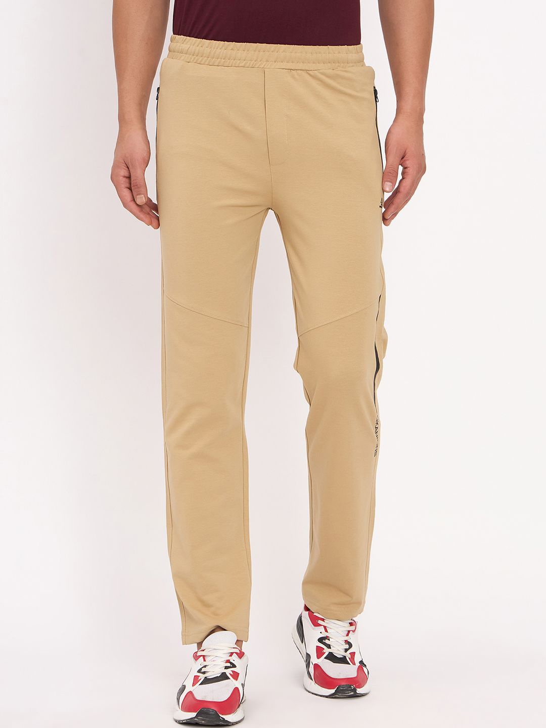

Okane Men Mid-Rise Track Pants, Beige