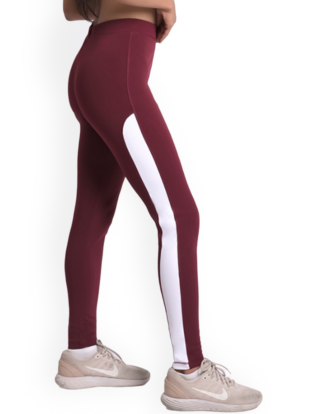 

Mehrang Women Slim-Fit Ankle-Length Tights, Burgundy