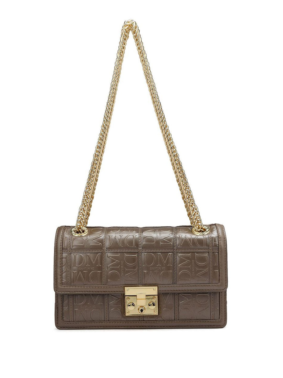 

Da Milano Women's Textured Leather Structured Shoulder Bag, Brown