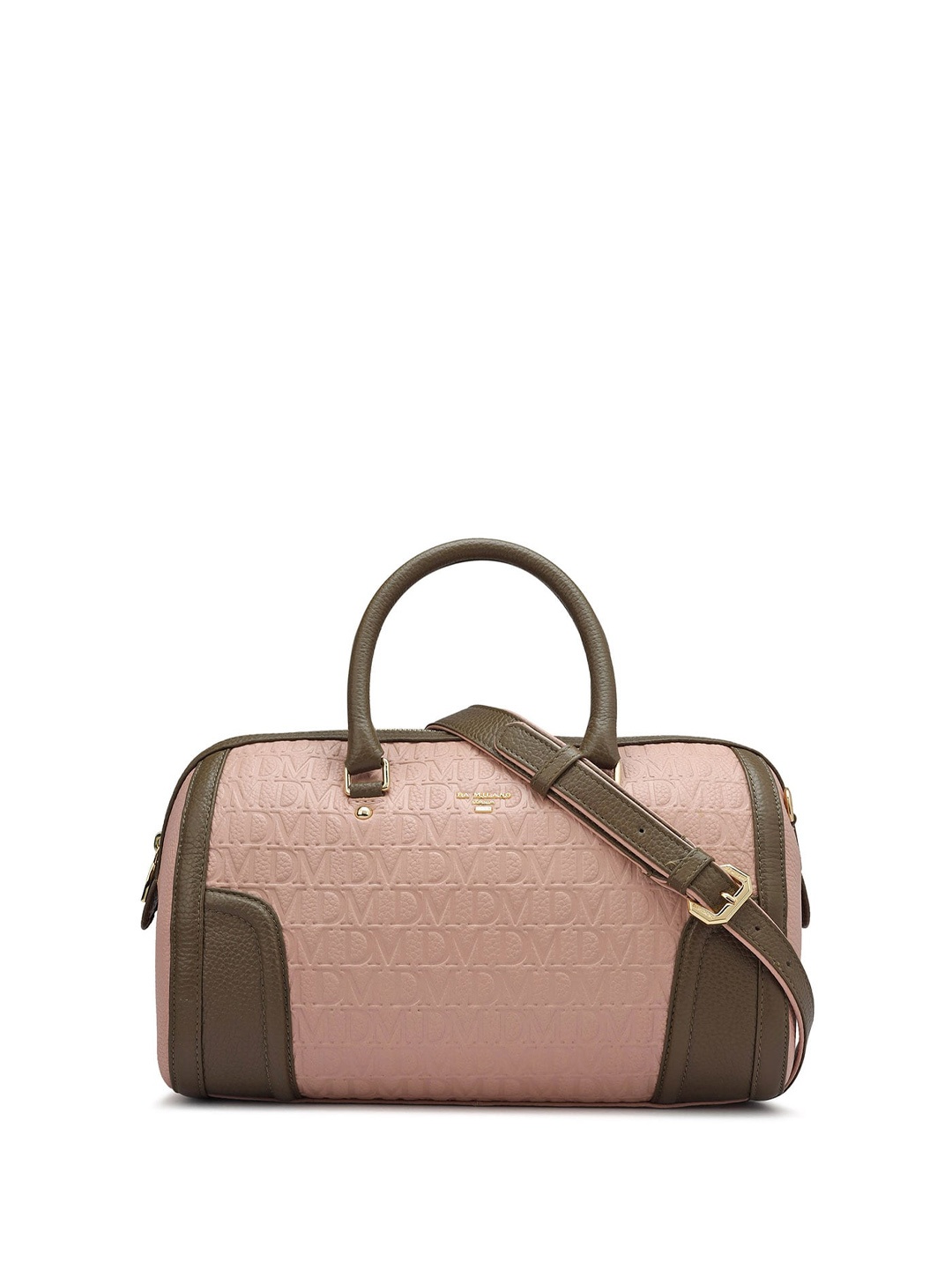 

Da Milano Women Solid Leather Bowling Handheld Bag with Quilted, Pink