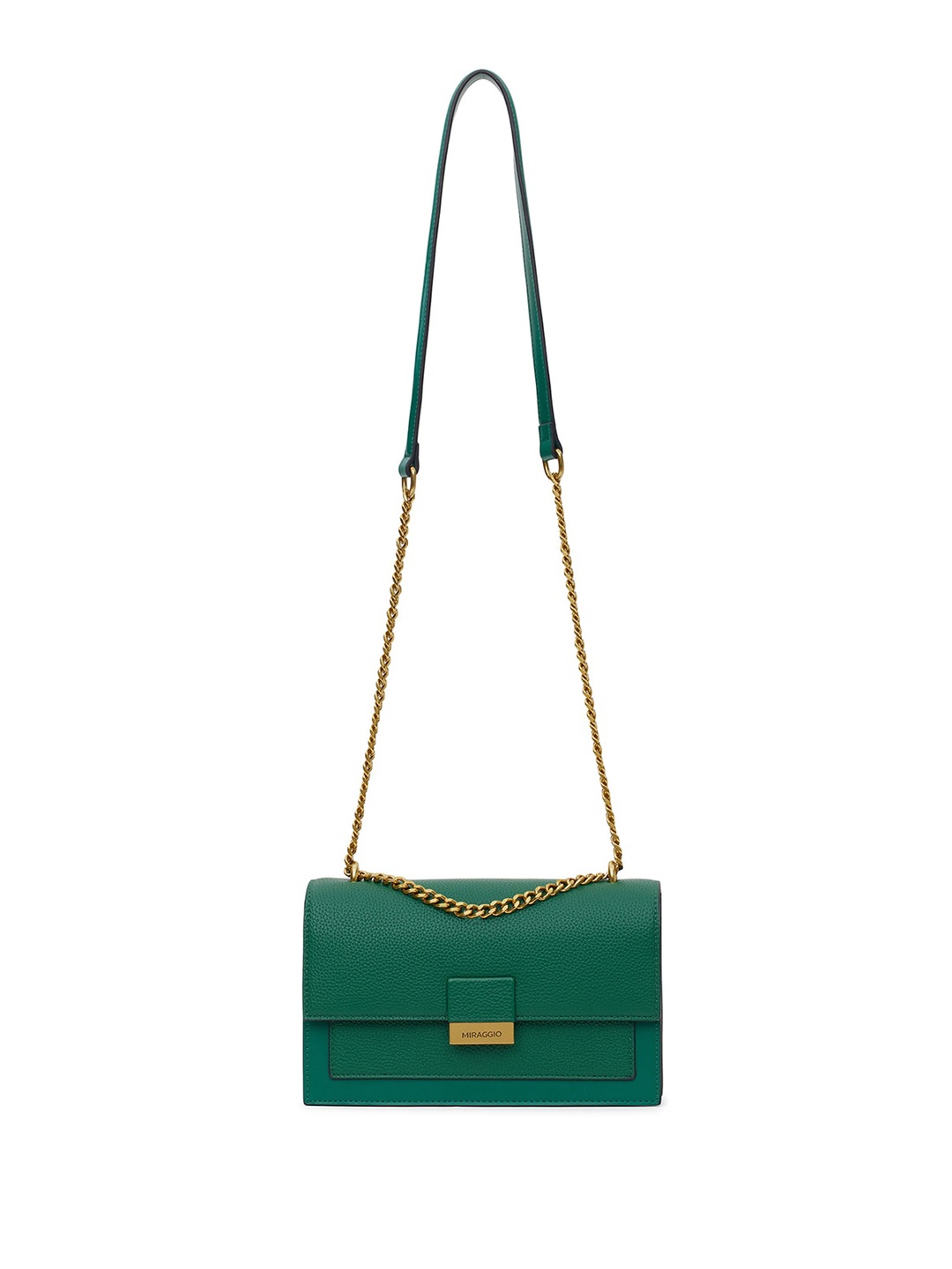 

MIRAGGIO Women Solid Textured PU Structured Shoulder Bag, Green