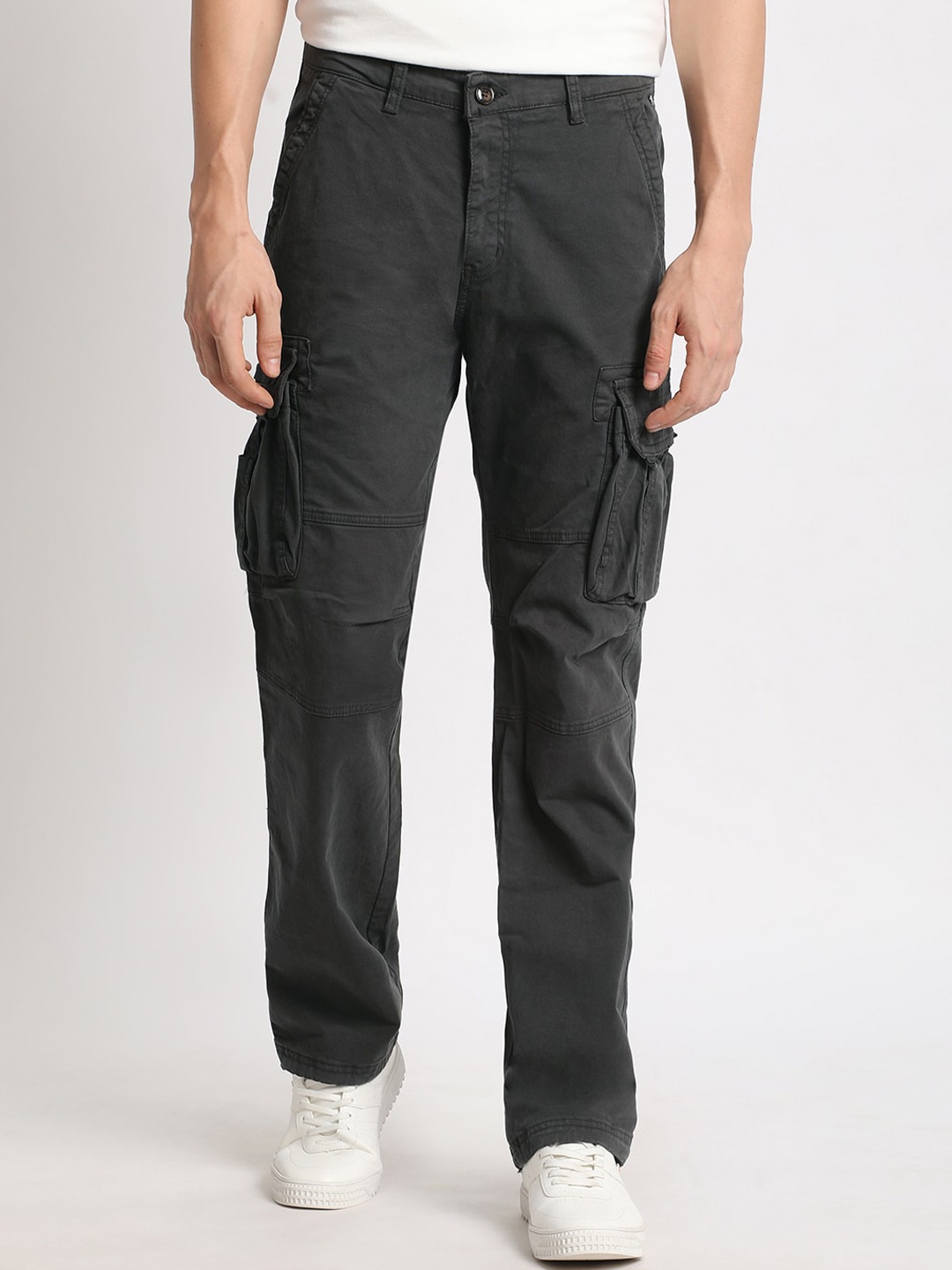 

THE BEAR HOUSE Men Cargos Trousers, Grey