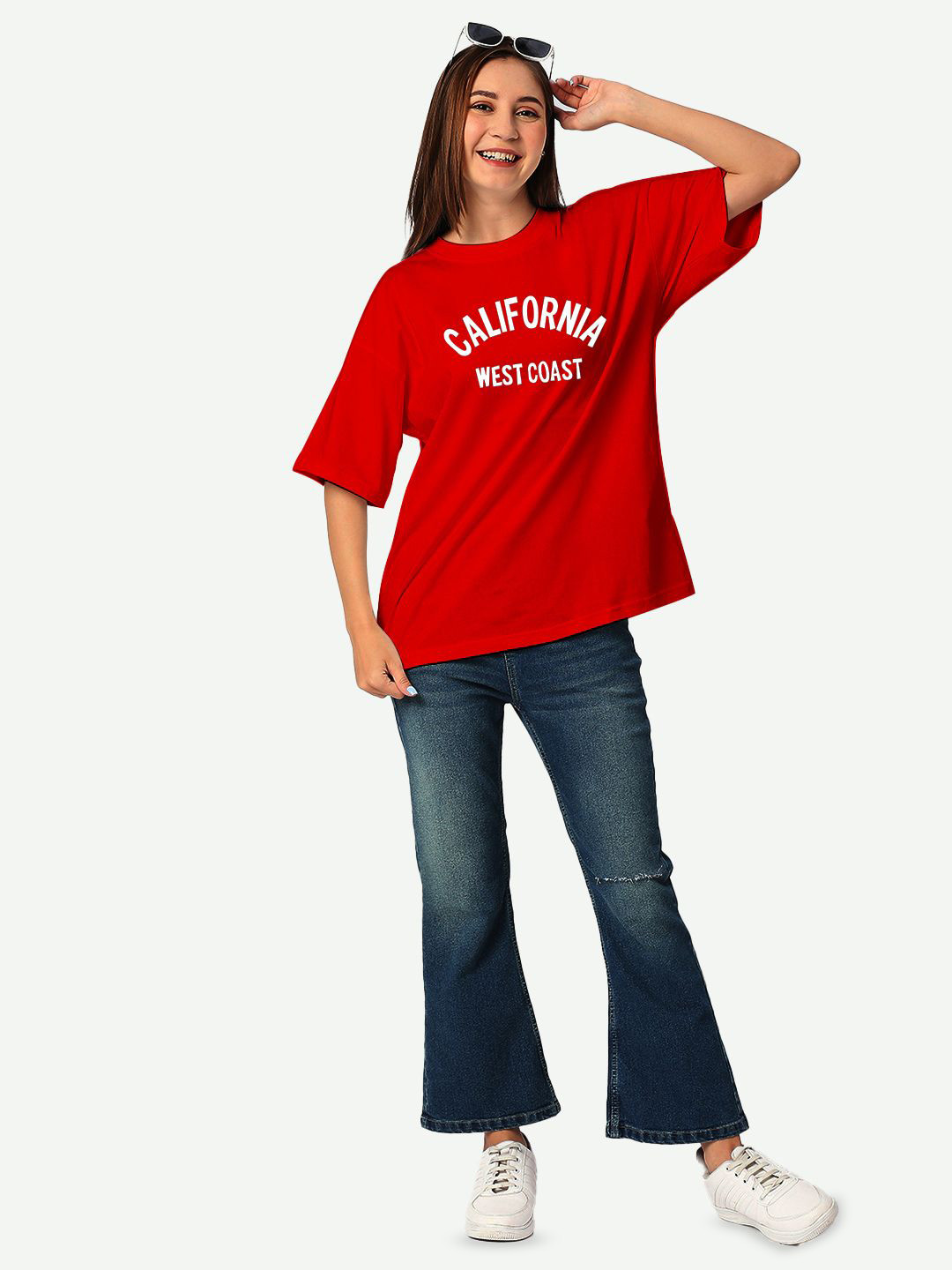 

STATUS MANTRA Women Typography Bio Finish T-shirt, Red