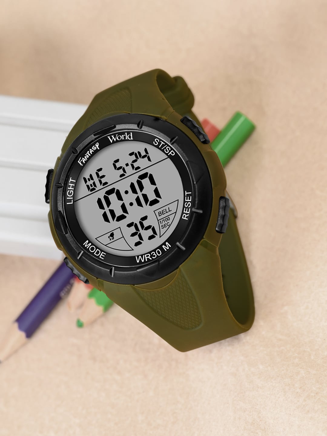 

Fantasy World Kids Patterned Dial & Textured Digital Multi Function Watch FW24-SP-01-GR01, Green