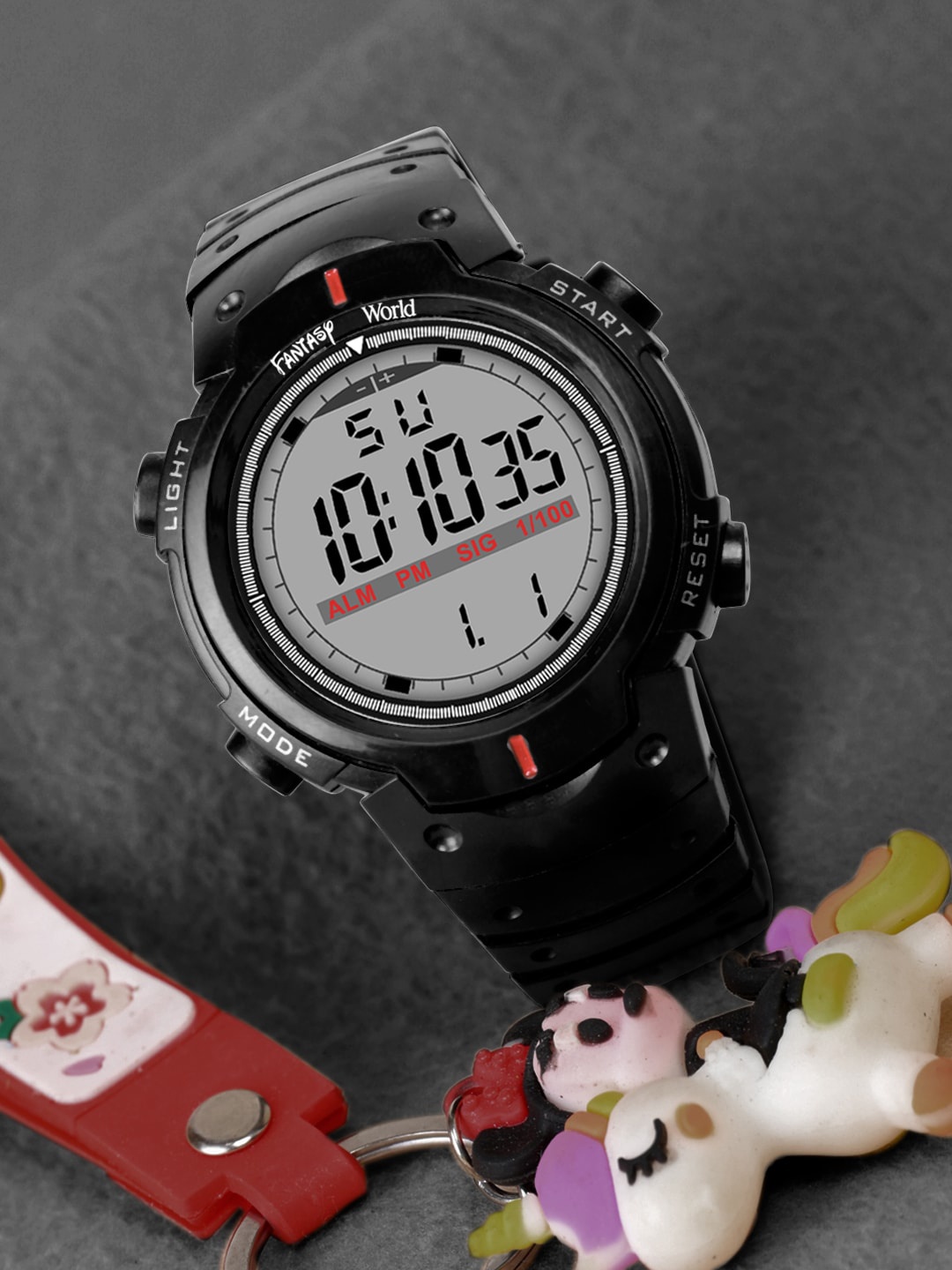 

Fantasy World Kids Patterned Dial & Straps Digital Multi Function Watch FW24-SP-01-BK01, Black
