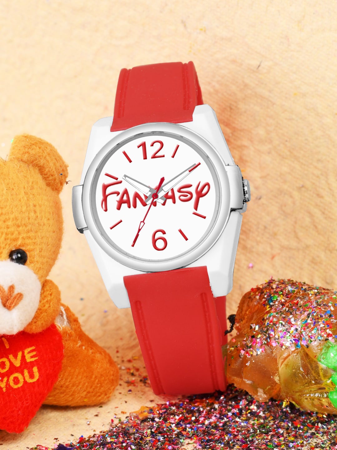 

Fantasy World Unisex Kids Dial & Textured Straps Analogue Watch FW24-9007-RD, White