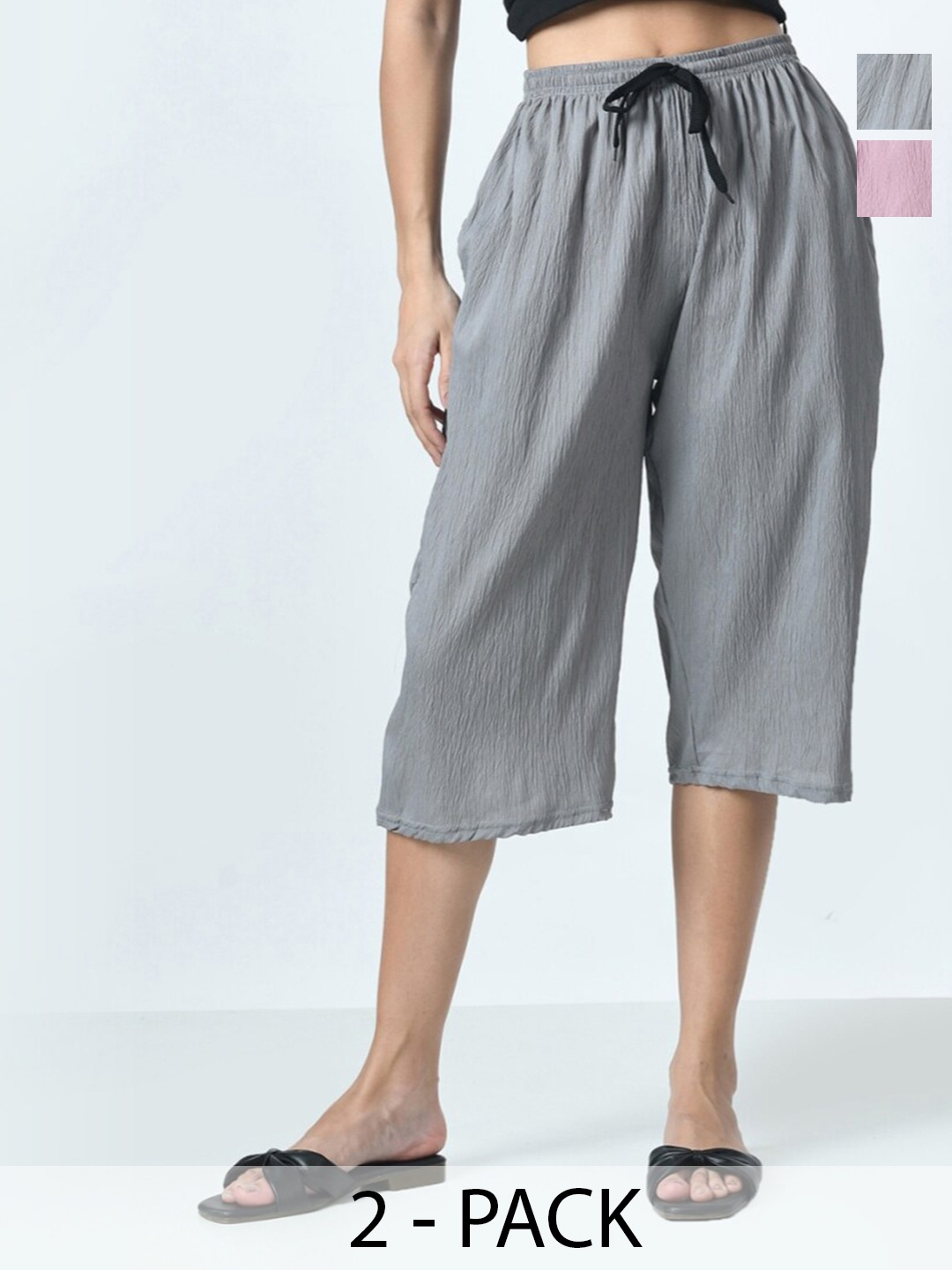 

BAESD Women Solid Capris, Grey