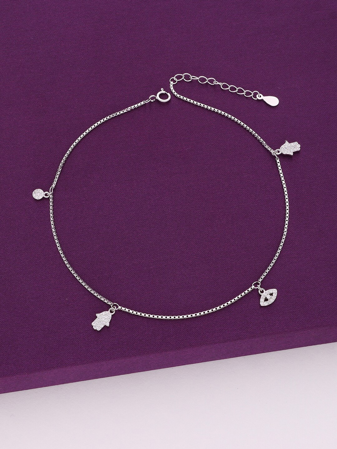 

KAI JEWEL Rhodium-Plated Anklet, Silver