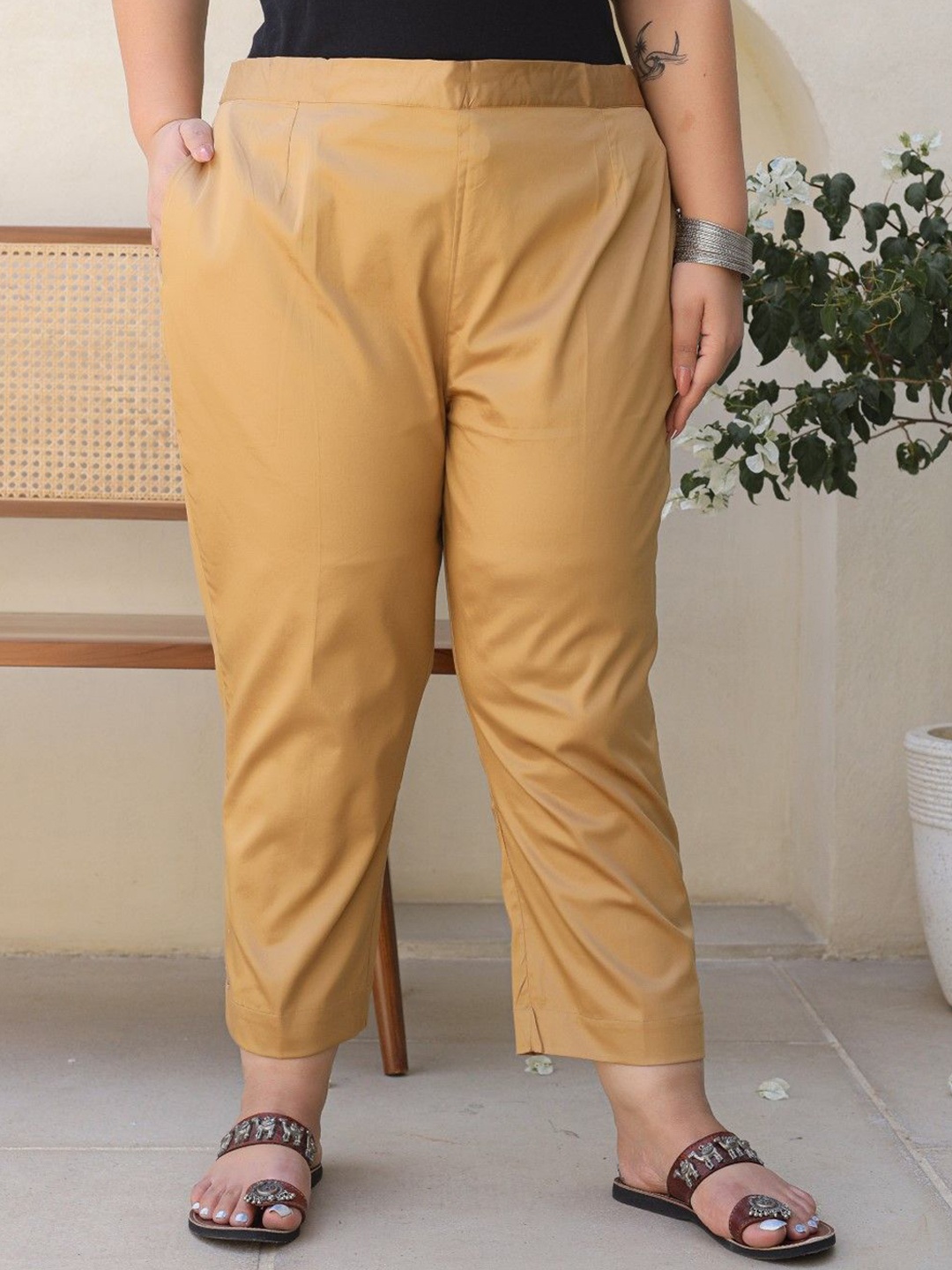 

Juniper Women Plus Size Smart Mid-Rise Cropped Trousers, Gold