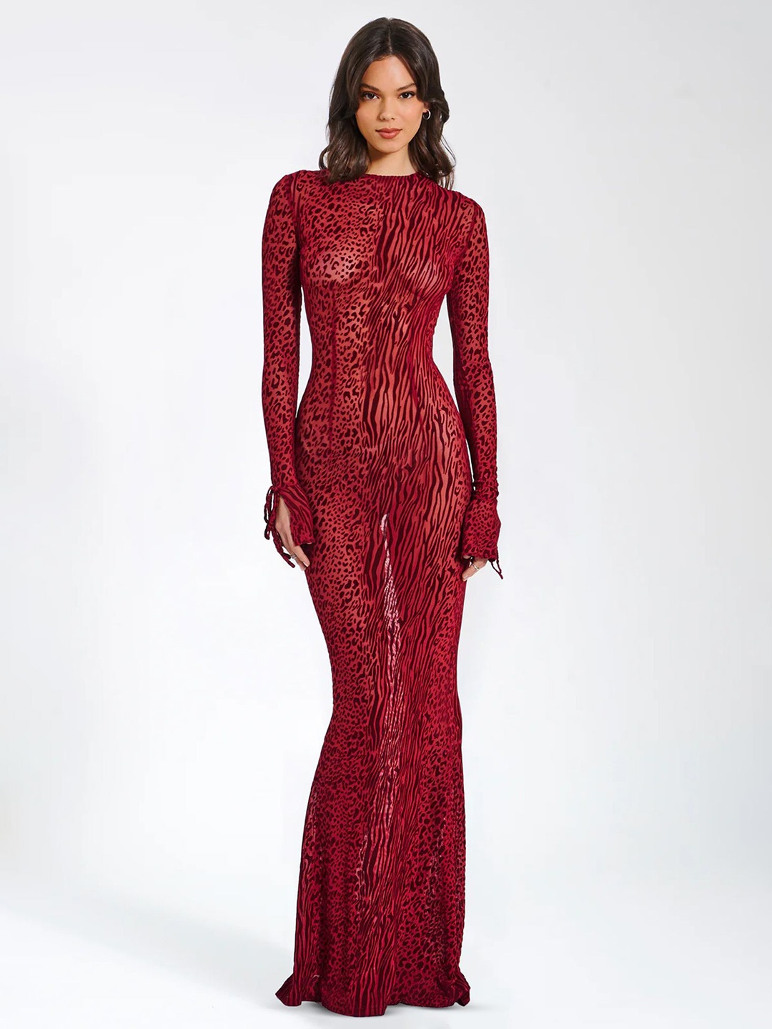 

LULU & SKY Women Embellished Maxi Dress, Red