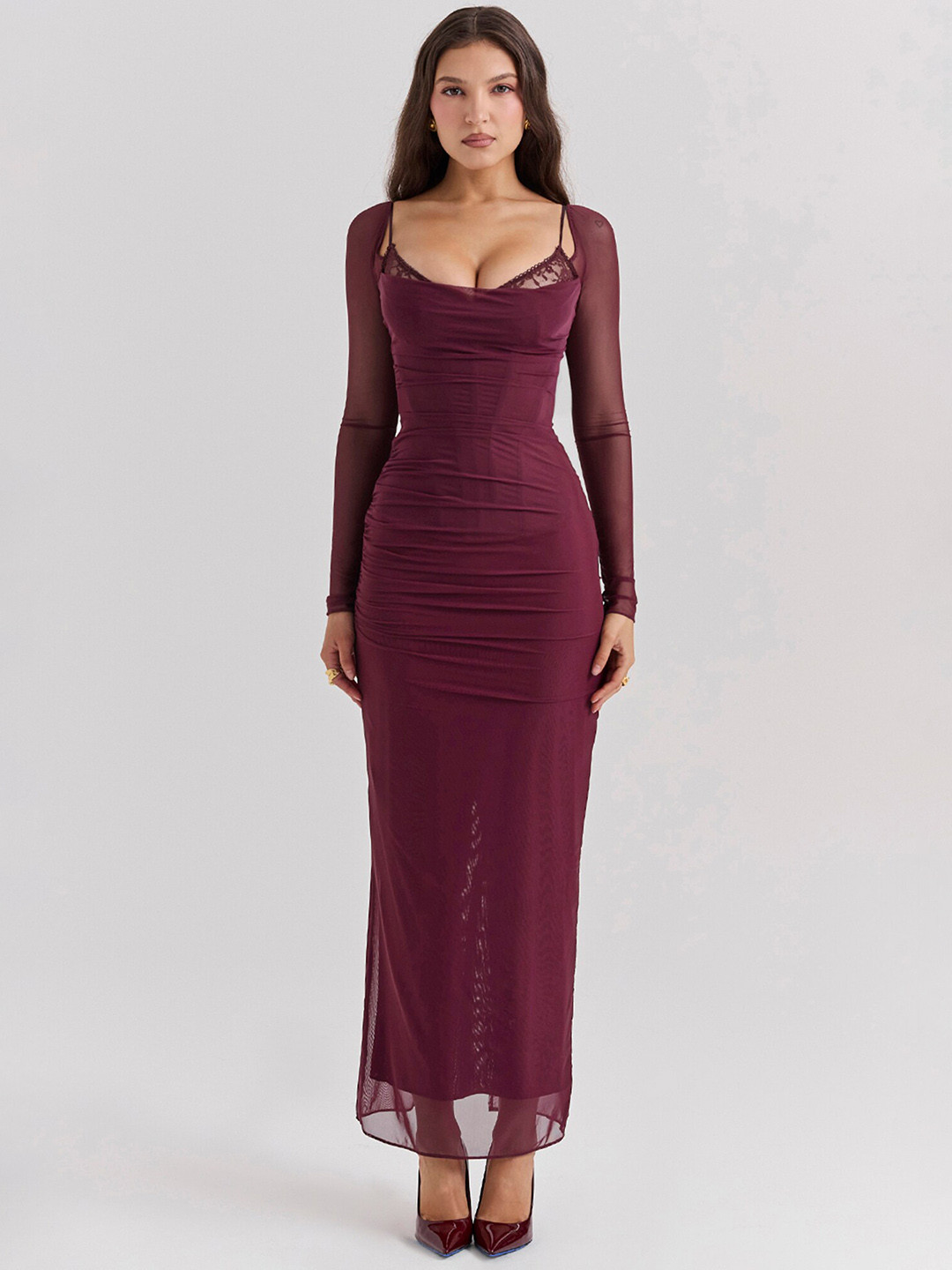

LULU & SKY Women Maxi Dress, Burgundy