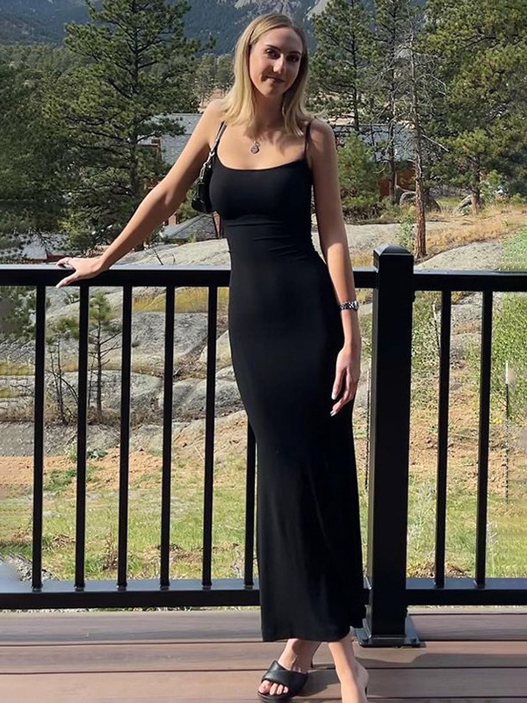 

LULU & SKY Women Maxi Dress, Black