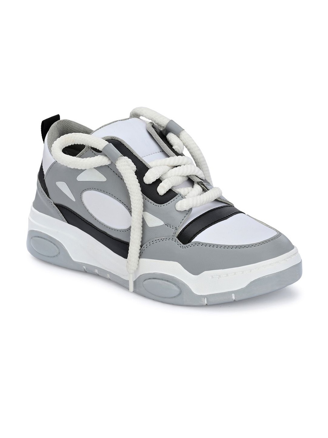 

Kook N Keech Men White Colourblocked Round Toe Lightweight Sneakers