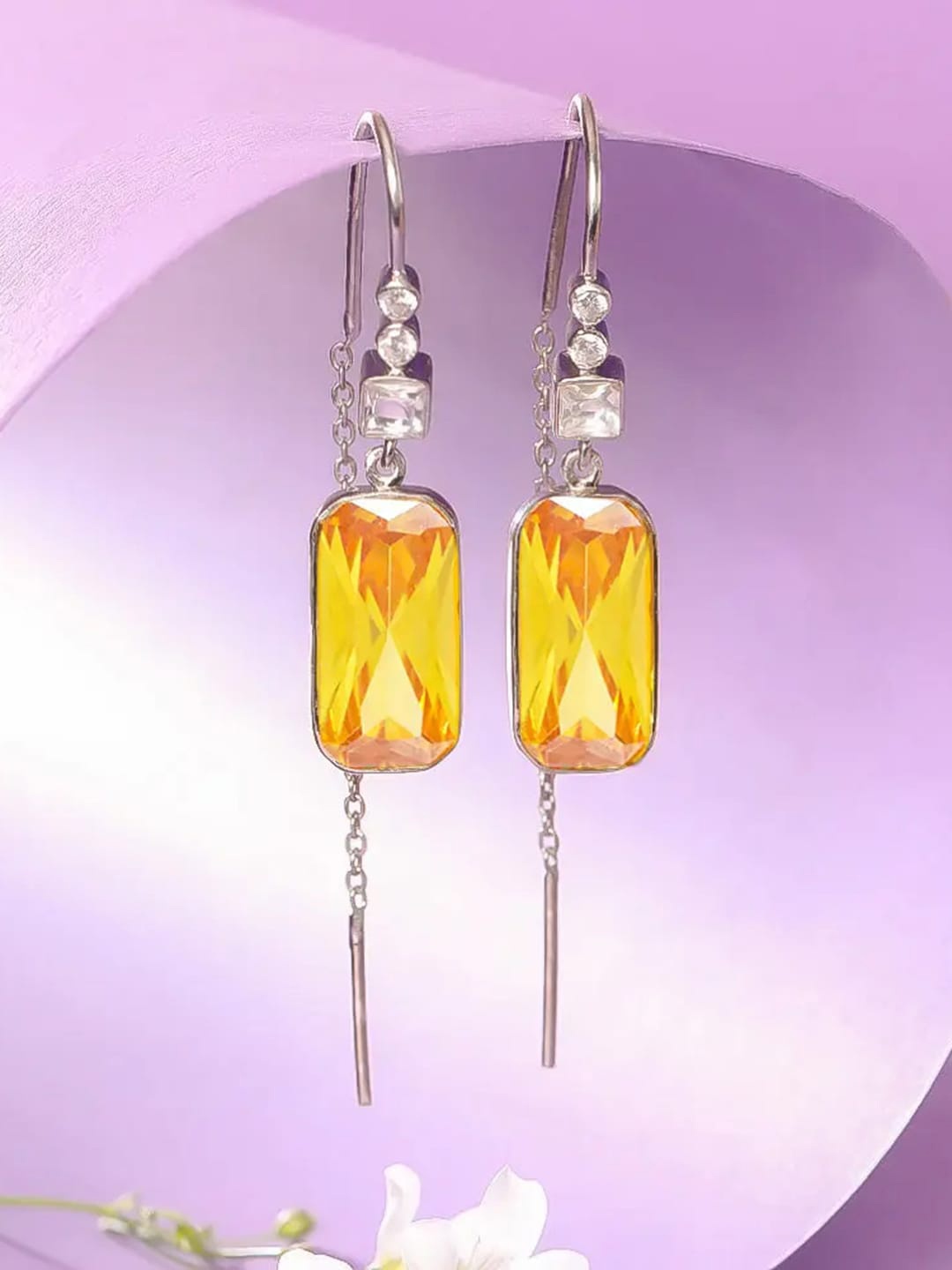 

Unniyarcha Contemporary Drop Earrings, Silver