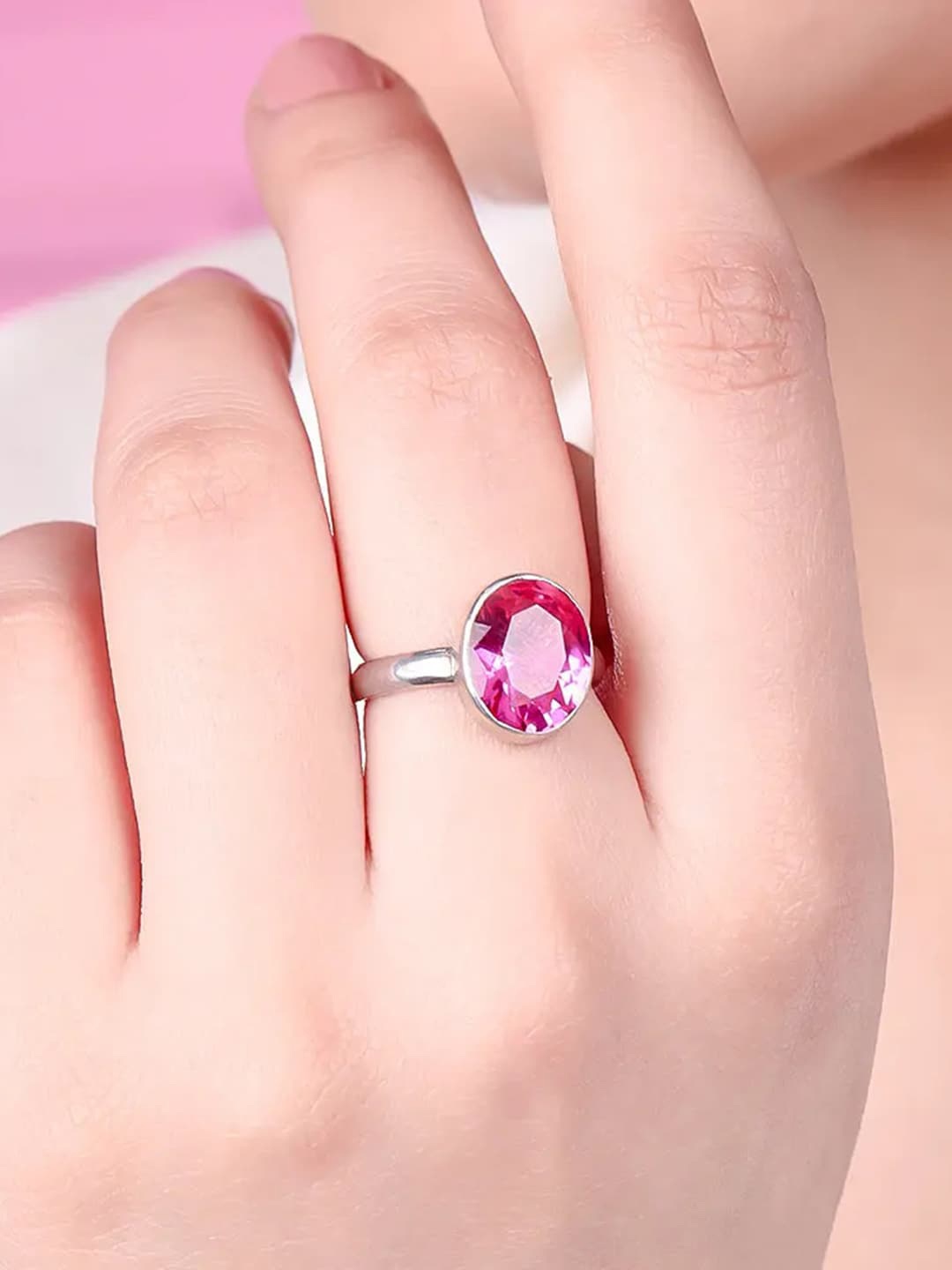 

Unniyarcha 92.5 Silver Stone-Studded Finger Ring