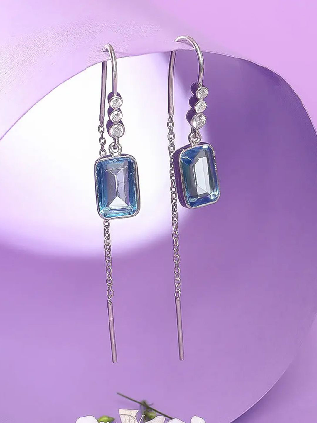 

Unniyarcha Artificial Stones Contemporary Drop Earrings, Silver