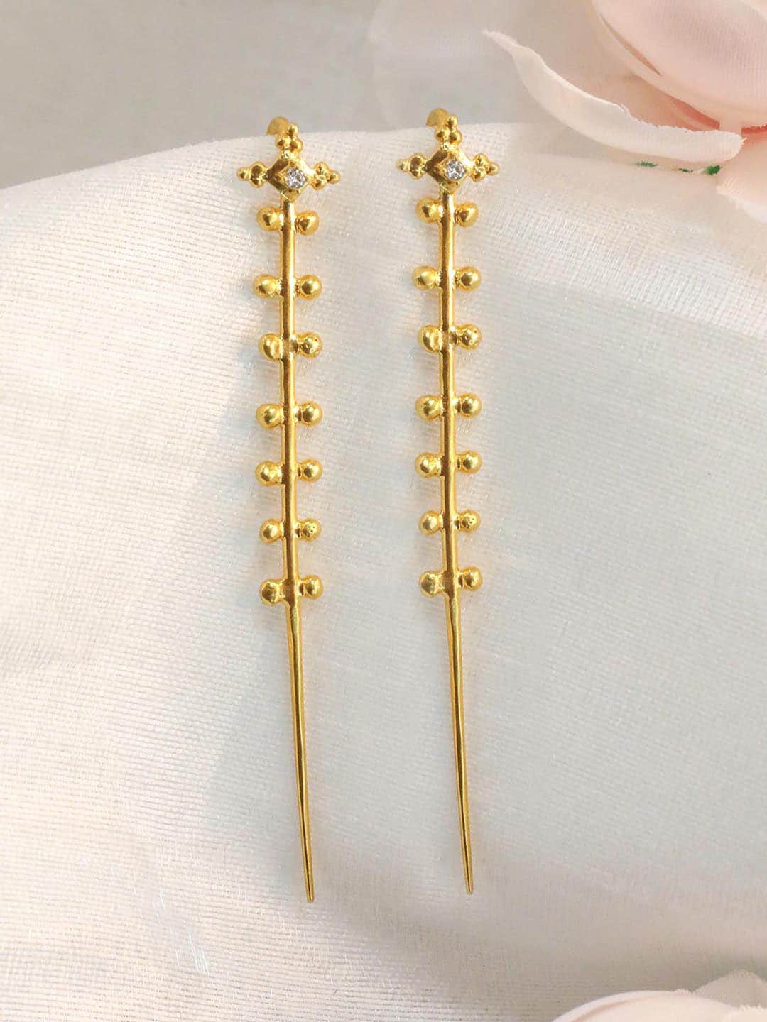 

Unniyarcha Artificial Stones Gold-Plated Contemporary Ear Cuff Earrings, Silver