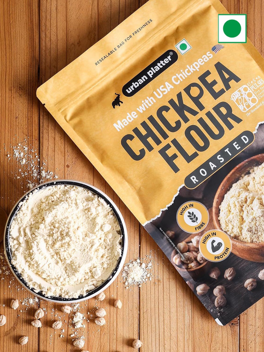 

URBAN PLATTER USA Roasted Chickpeas Flour 1 Kg, Beige