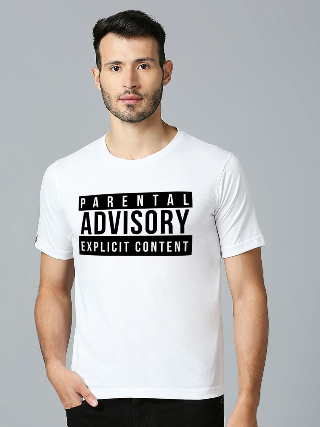 

MOD ECRU Unisex Typography Printed Round Neck T-shirt, White