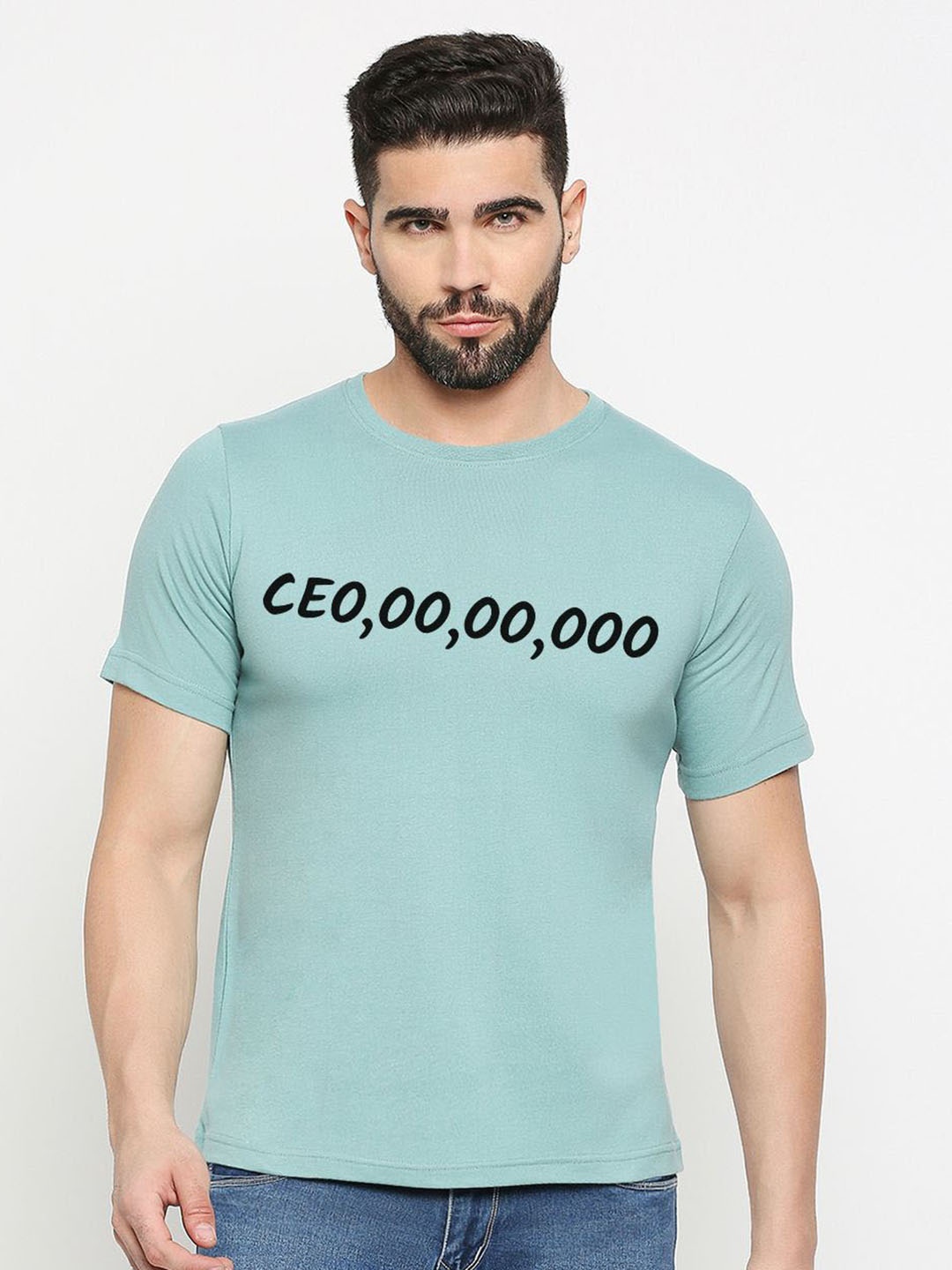 

MOD ECRU Unisex Typography Printed Round Neck T-shirt, Green