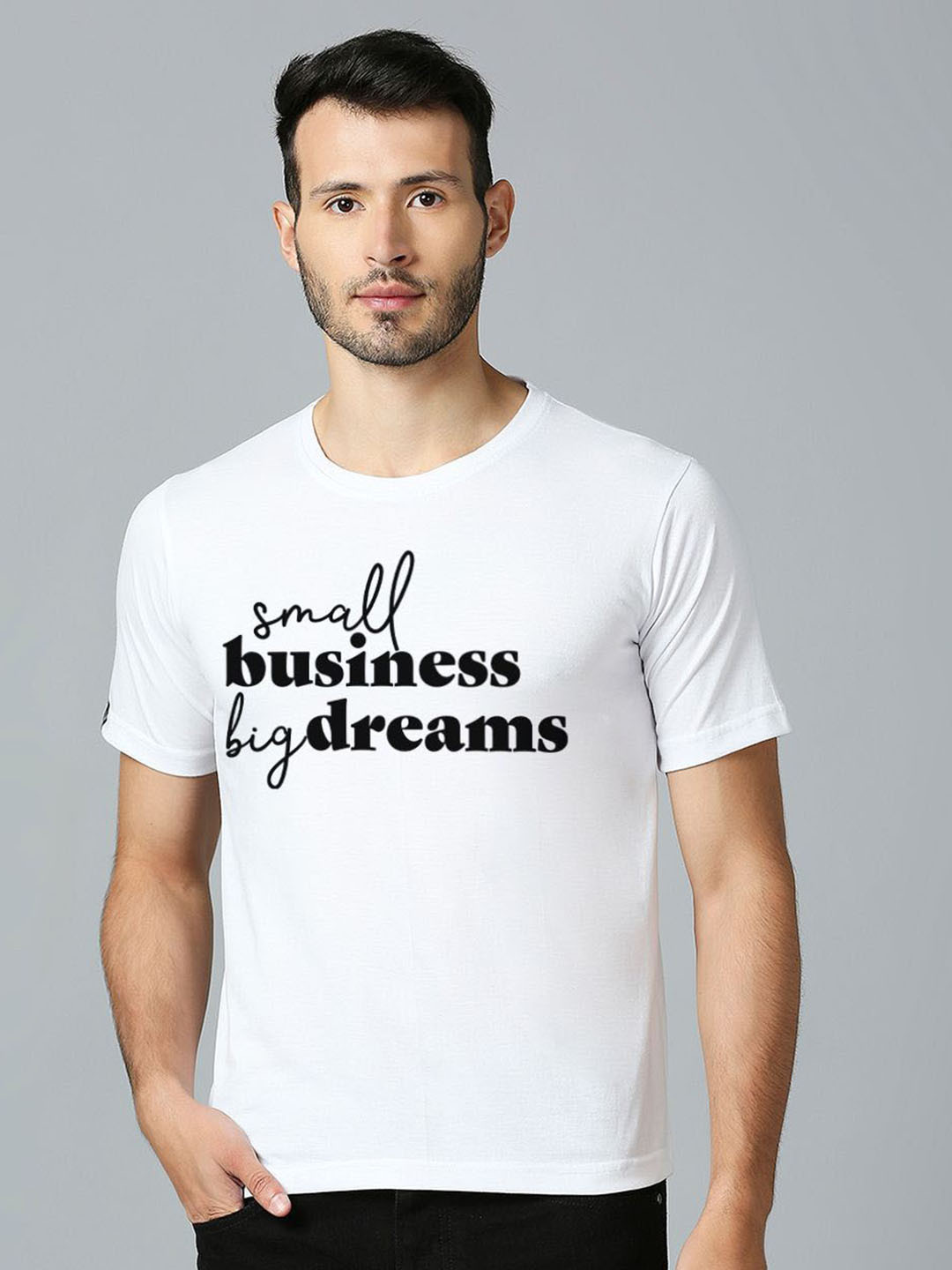 

MOD ECRU Unisex Typography Printed Round Neck T-shirt, White