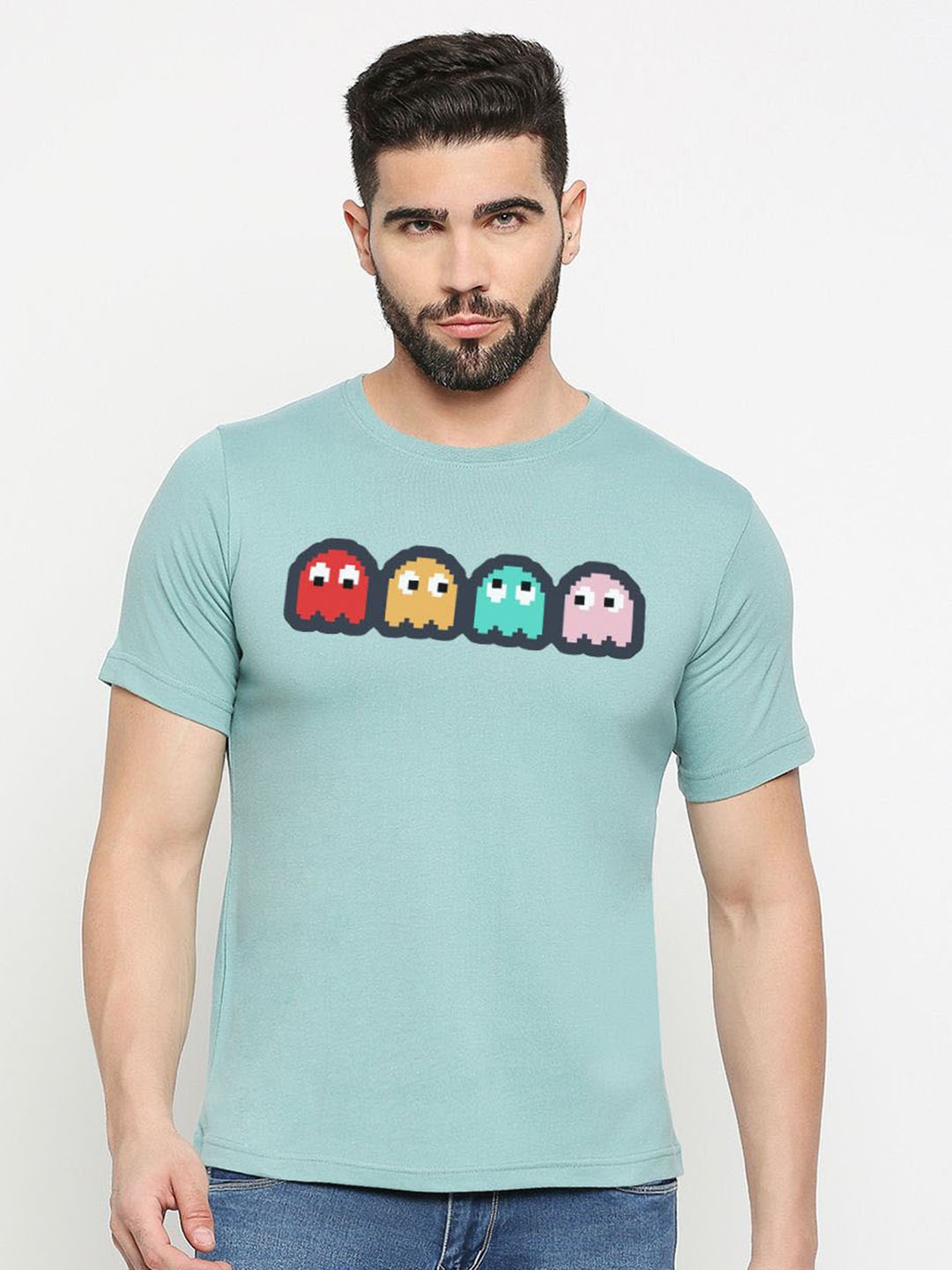 

MOD ECRU Unisex Printed Round Neck T-shirt, Green