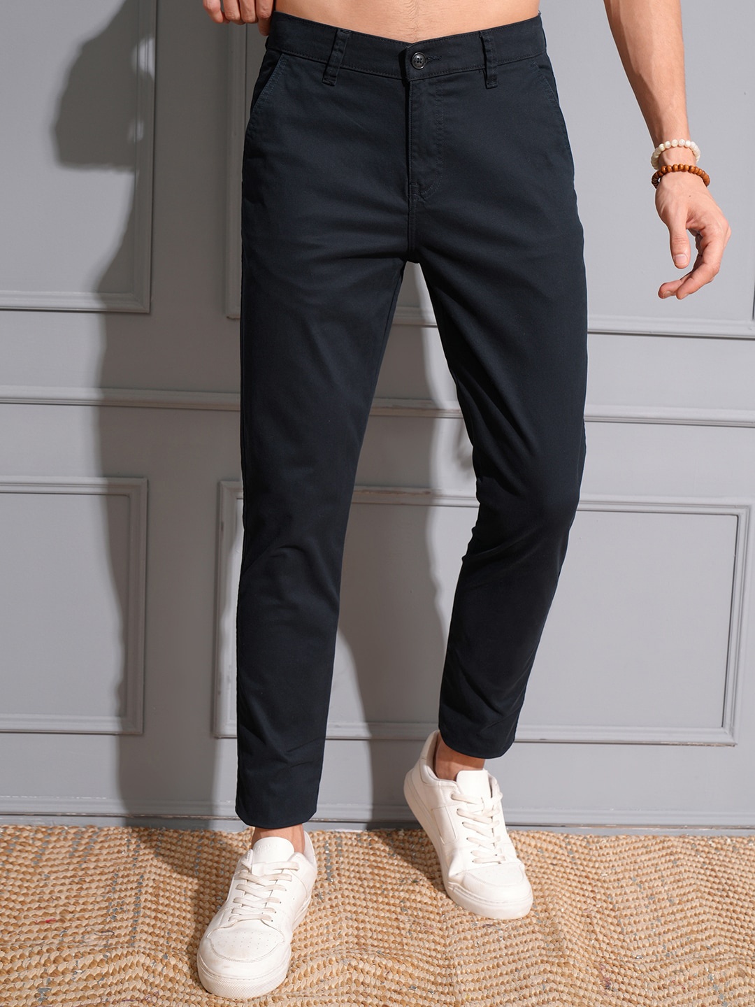 

LOCOMOTIVE Men Premium Slim Tape Chino Trouser, Navy blue