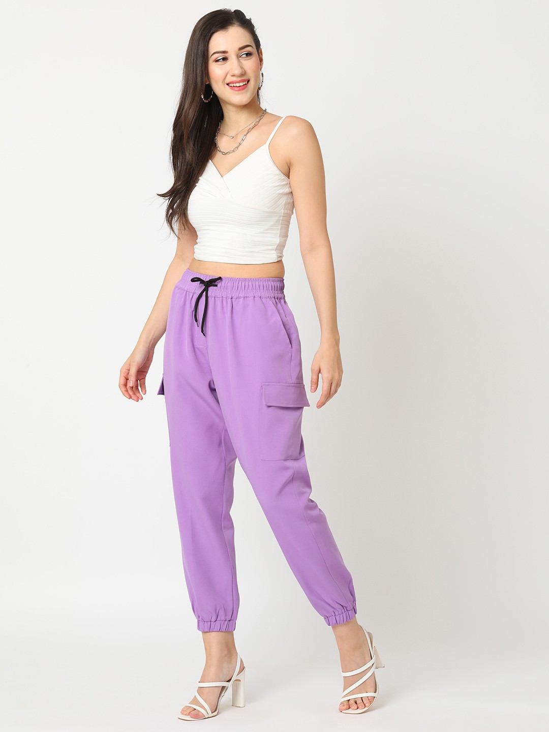 

Globus Women Loose Fit Cargo Jogger, Lavender