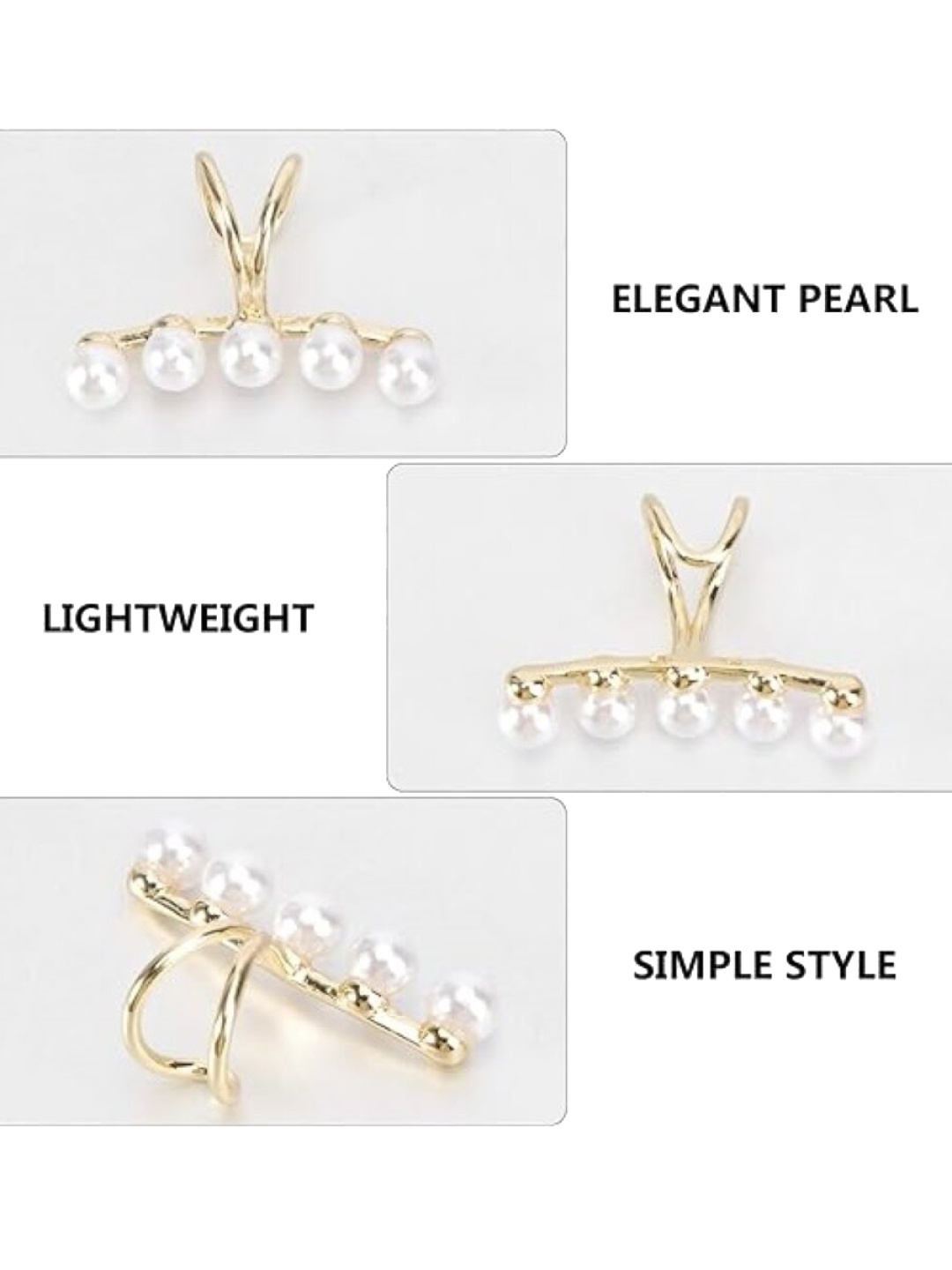 

EL REGALO Set Of 4 Contemporary Ear Cuff Earrings, Gold