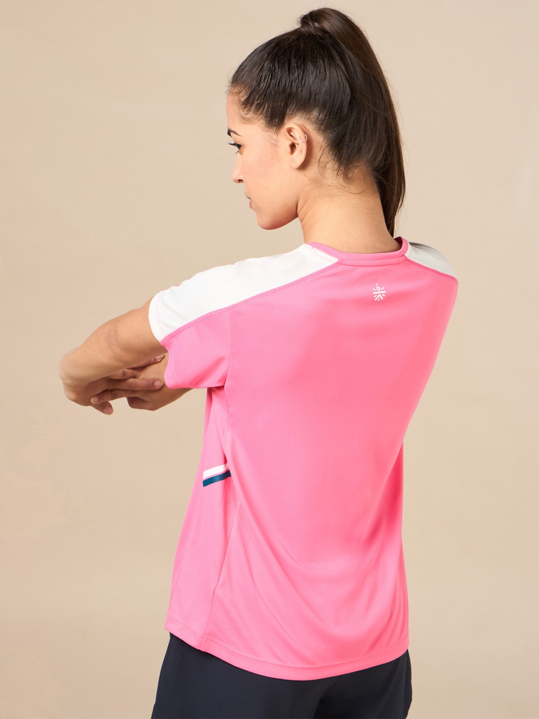 

CULT Colorblocked Round Neck Tshirt, Pink