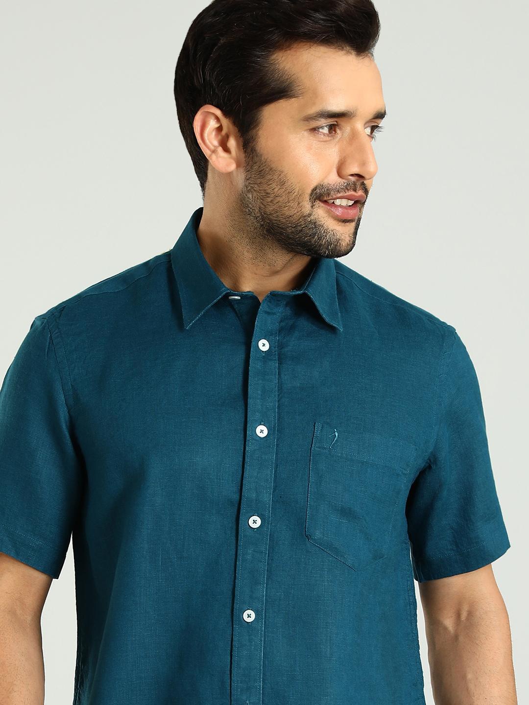 

Indian Terrain Classic Slim Fit Opaque Casual Shirt, Blue
