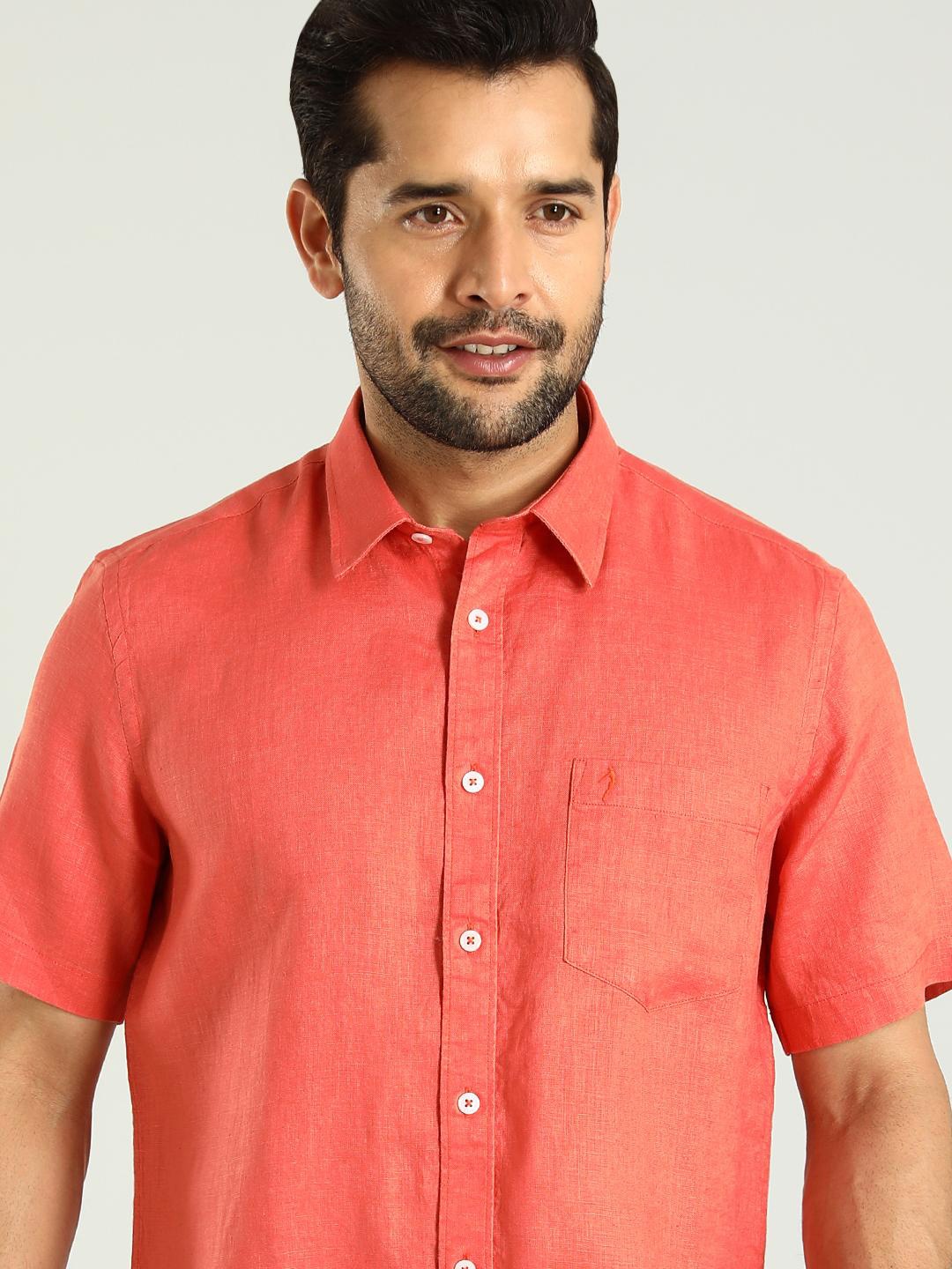 

Indian Terrain Classic Slim Fit Casual Shirt, Red