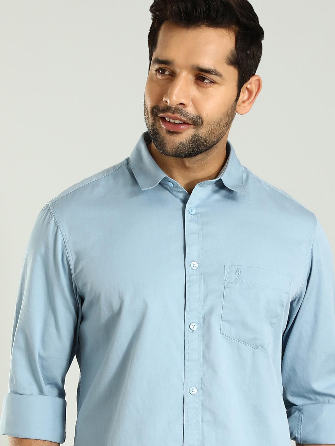 

Indian Terrain Classic Slim Fit Cotton Opaque Casual Shirt, Blue