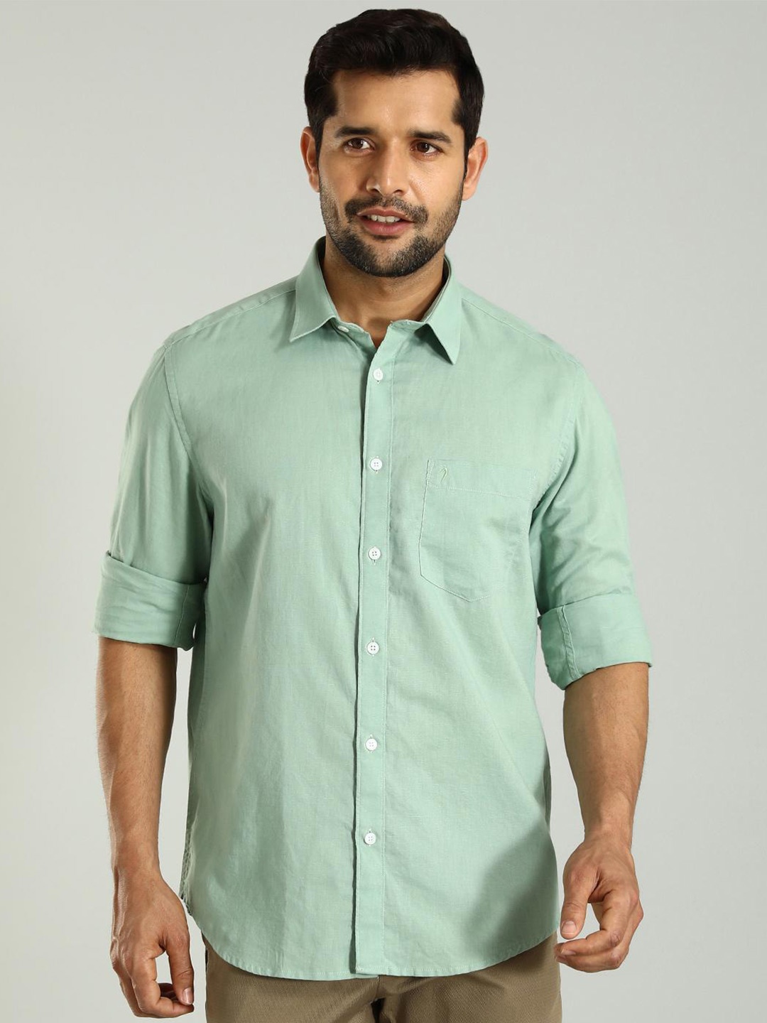 

Indian Terrain Classic Slim Fit Cotton Casual Shirt, Green
