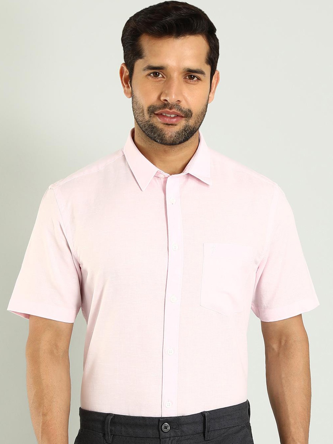 

Indian Terrain Classic Slim Fit Opaque Formal Shirt, Pink