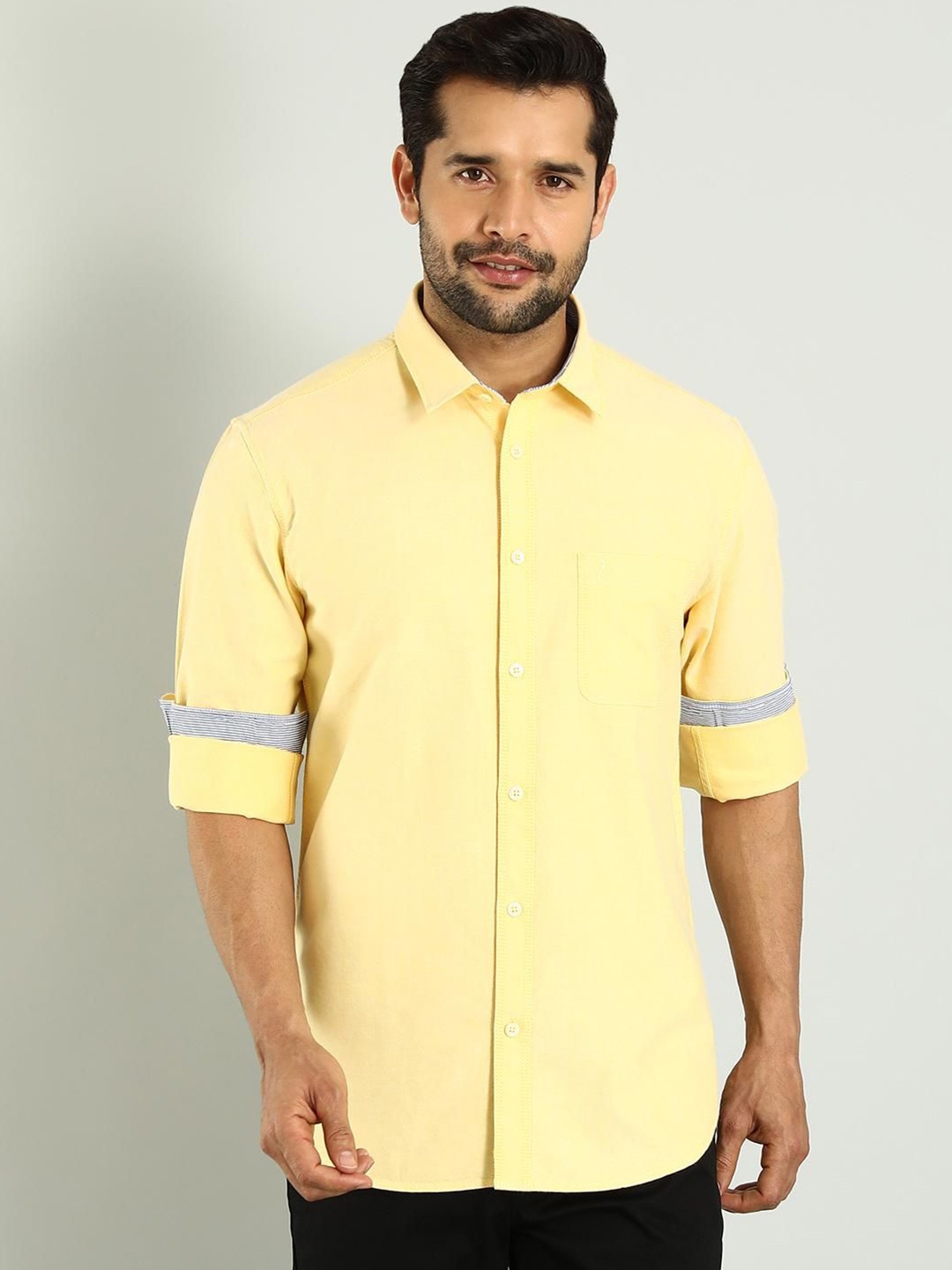 

Indian Terrain Classic Slim Fit Opaque Cotton Casual Shirt, Yellow