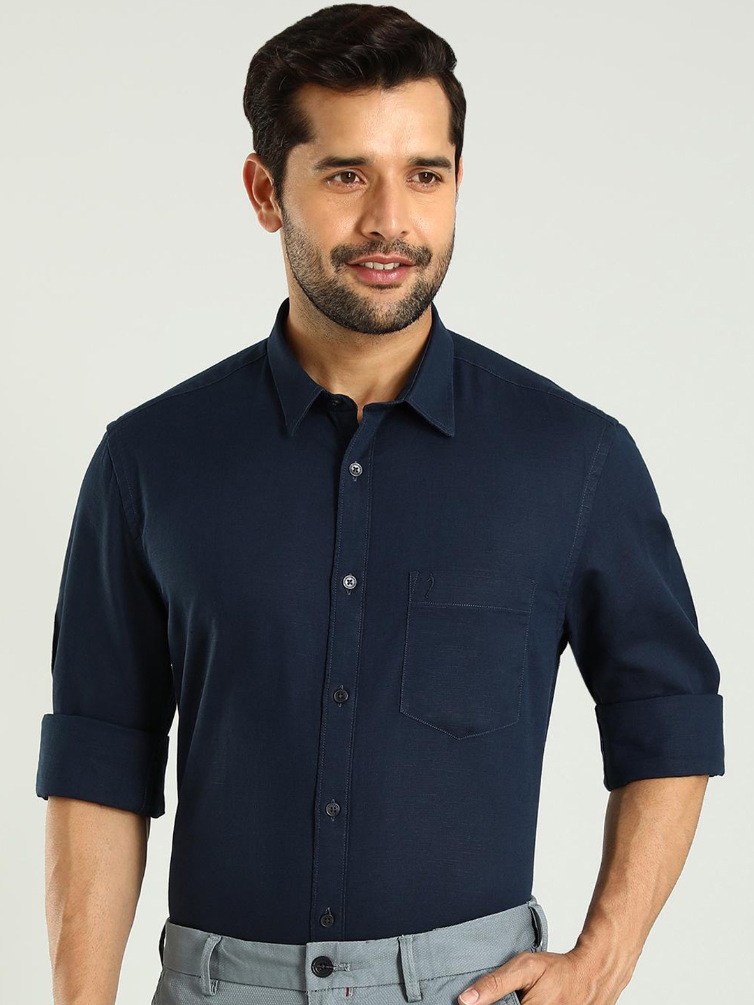 

Indian Terrain Classic Slim Fit Cotton Formal Shirt, Blue