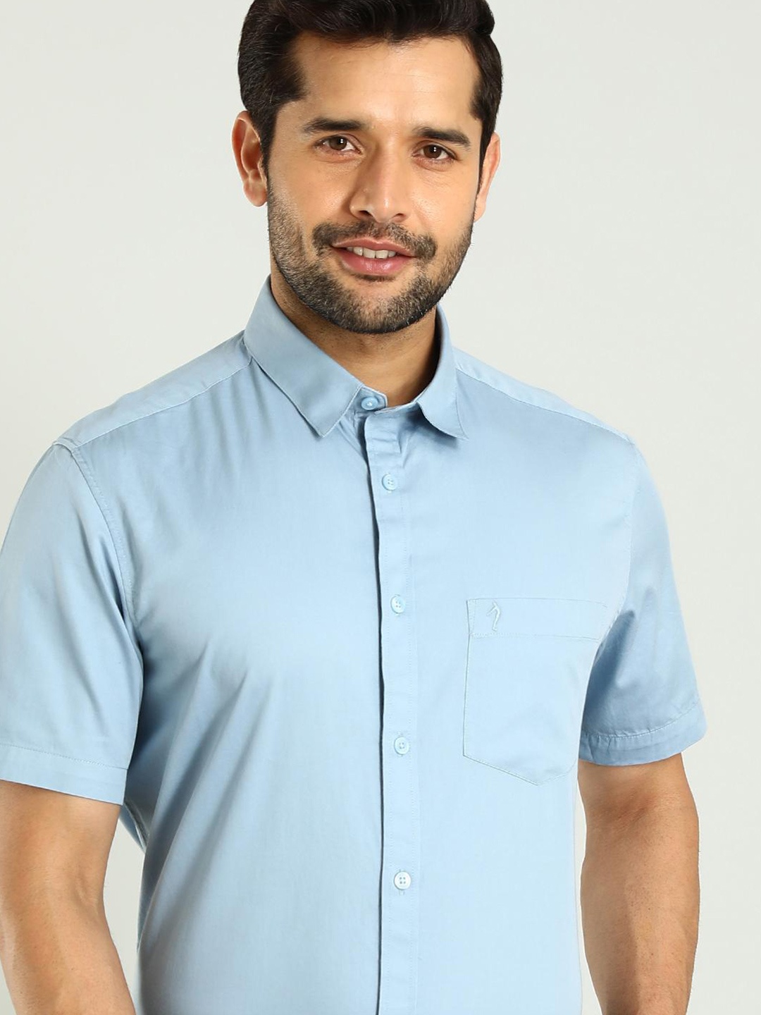 

Indian Terrain Classic Slim Fit Cotton Casual Shirt, Blue